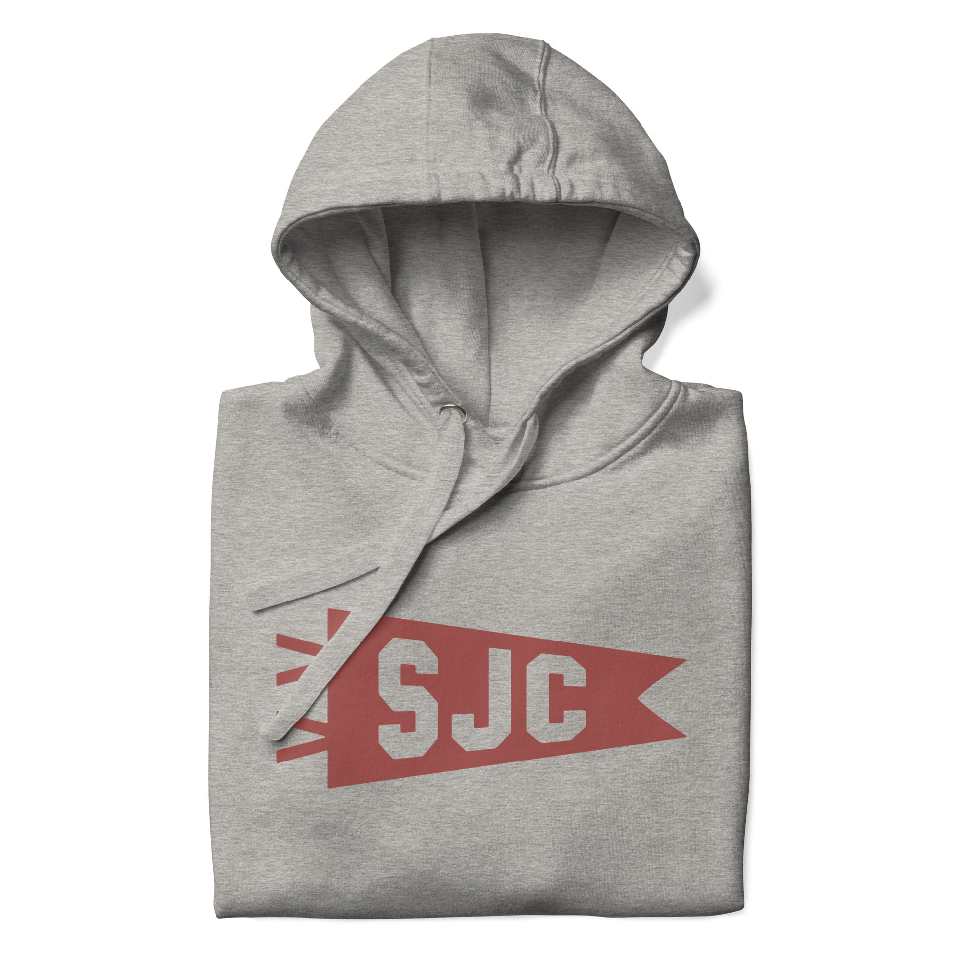 SJC San Jose Premium Hoodie • Banner Design in Terracotta Red • YHM Designs - Image 08