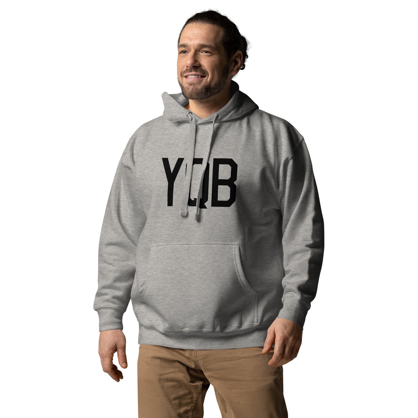 Premium Hoodie - Black Graphic • YQB Quebec City • YHM Designs - Image 03