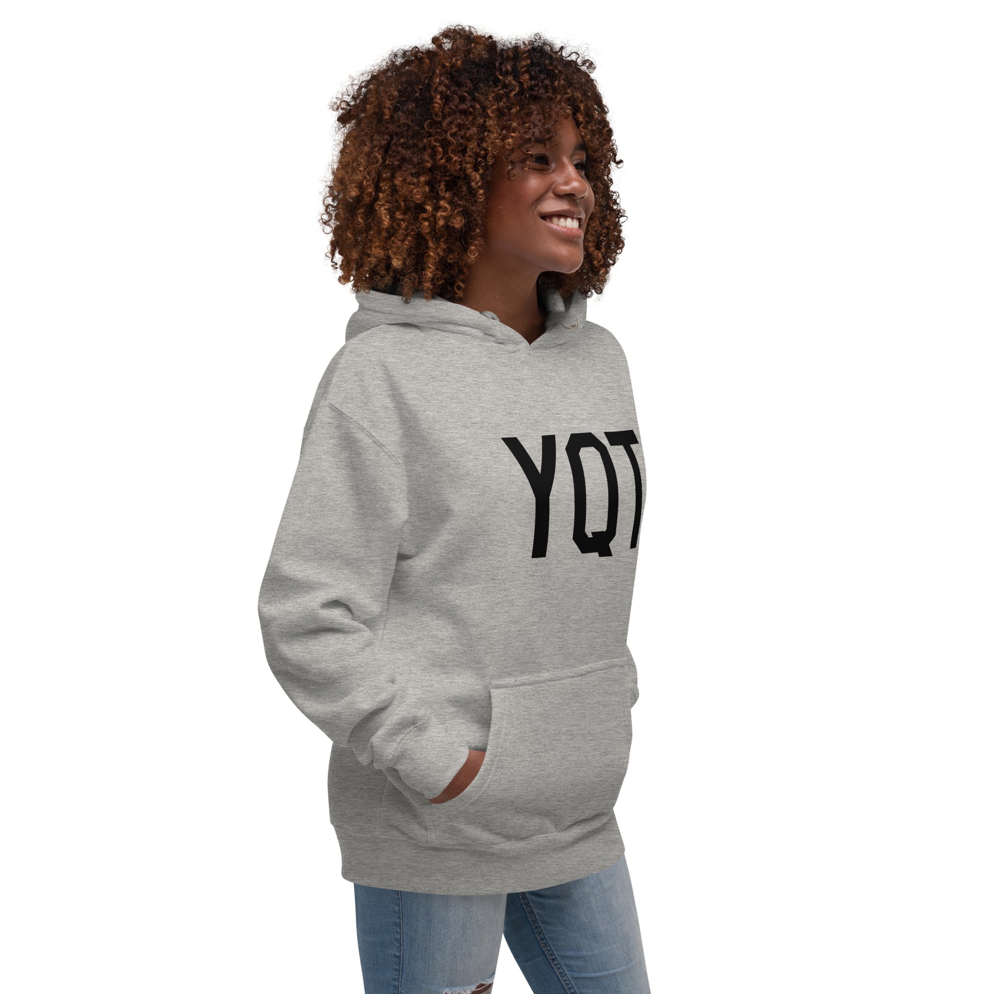 Premium Hoodie - Black Graphic • YQT Thunder Bay • YHM Designs - Image 02