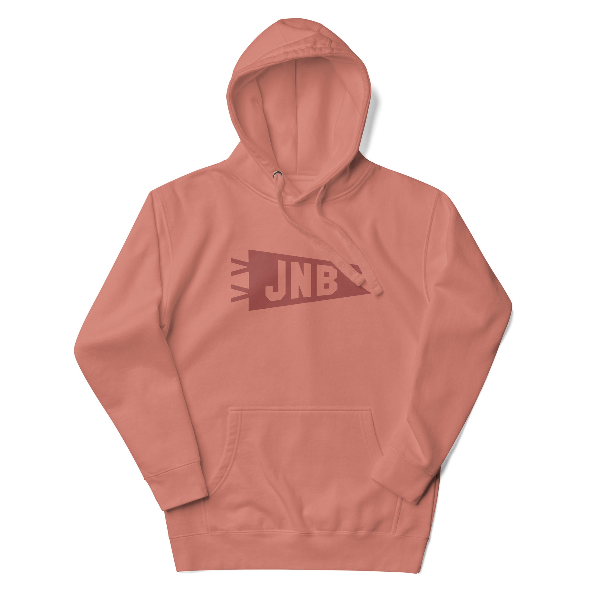 Airport Code Premium Hoodie - Terracotta Graphic • JNB Johannesburg • YHM Designs - Image 01