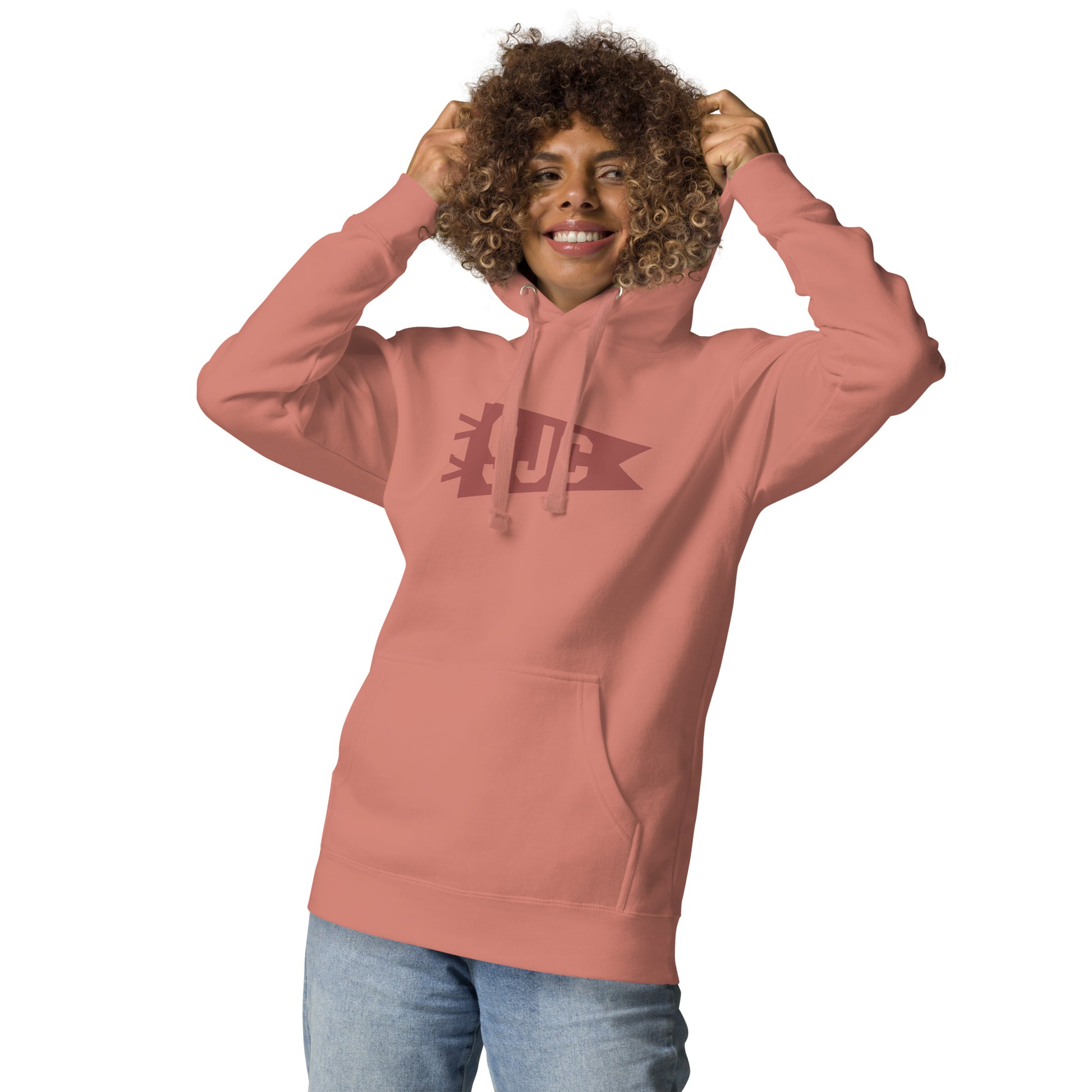 SJC San Jose Premium Hoodie • Banner Design in Terracotta Red • YHM Designs - Image 05