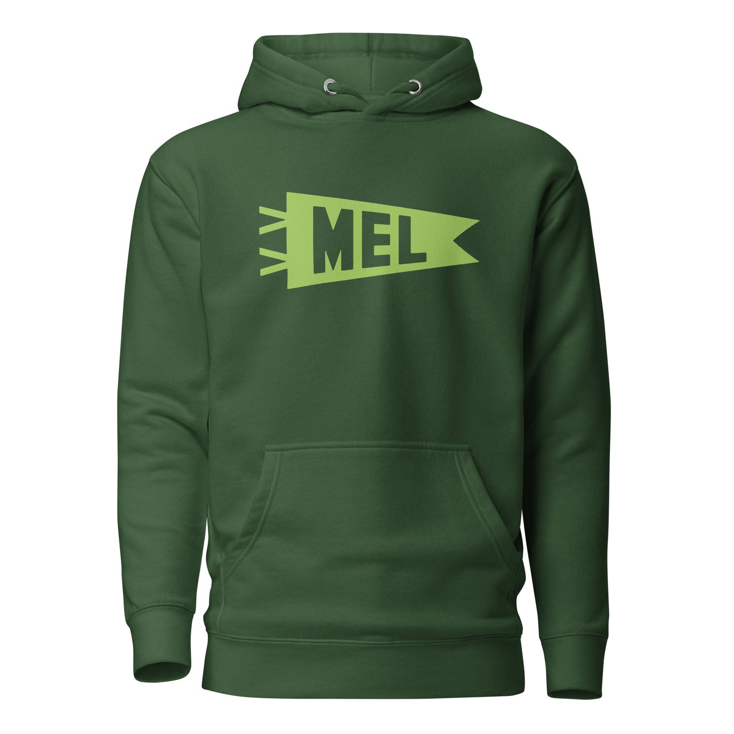 Airport Code Premium Hoodie - Green Graphic • MEL Melbourne • YHM Designs - Image 07