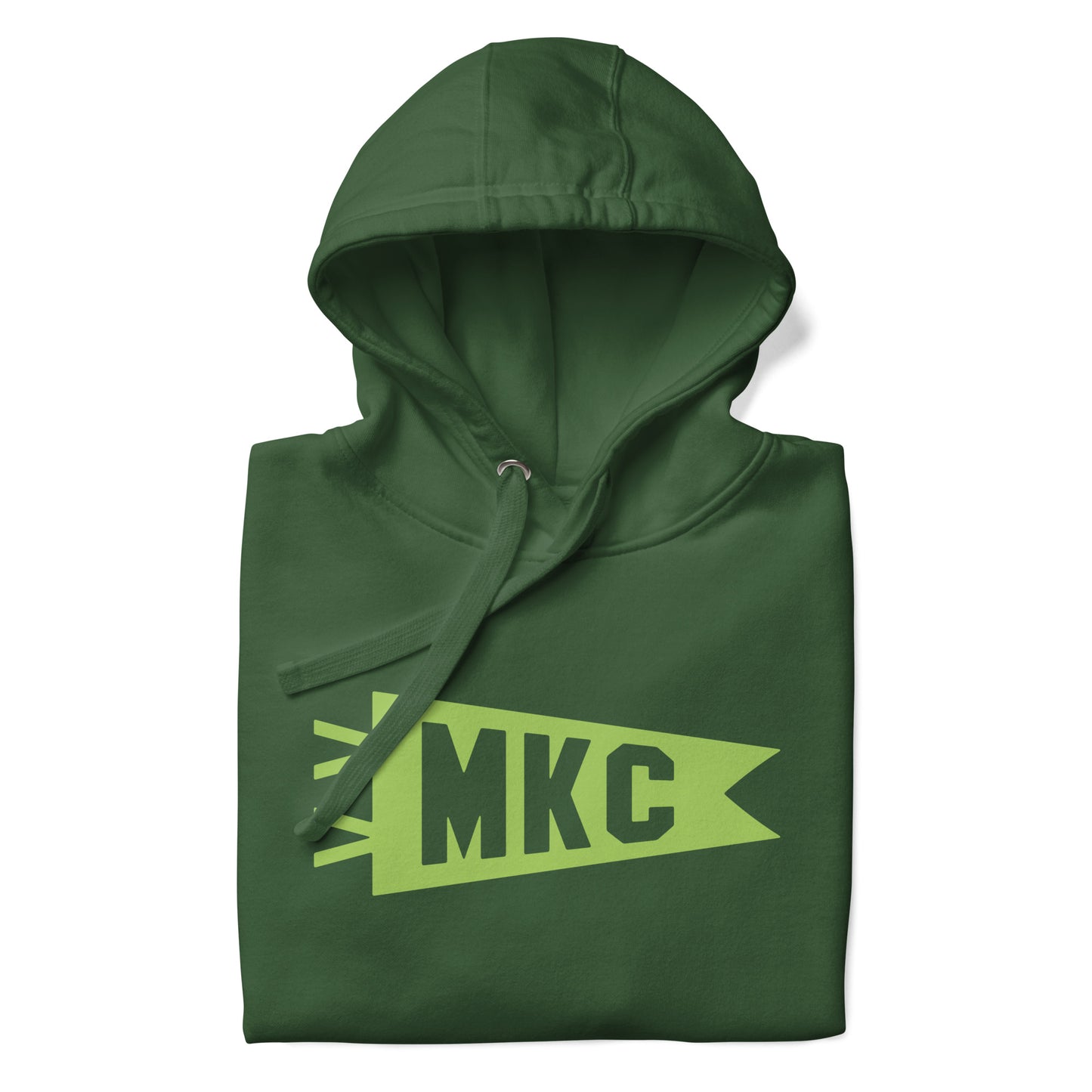 Airport Code Premium Hoodie - Green Graphic • MKC Kansas City • YHM Designs - Image 08
