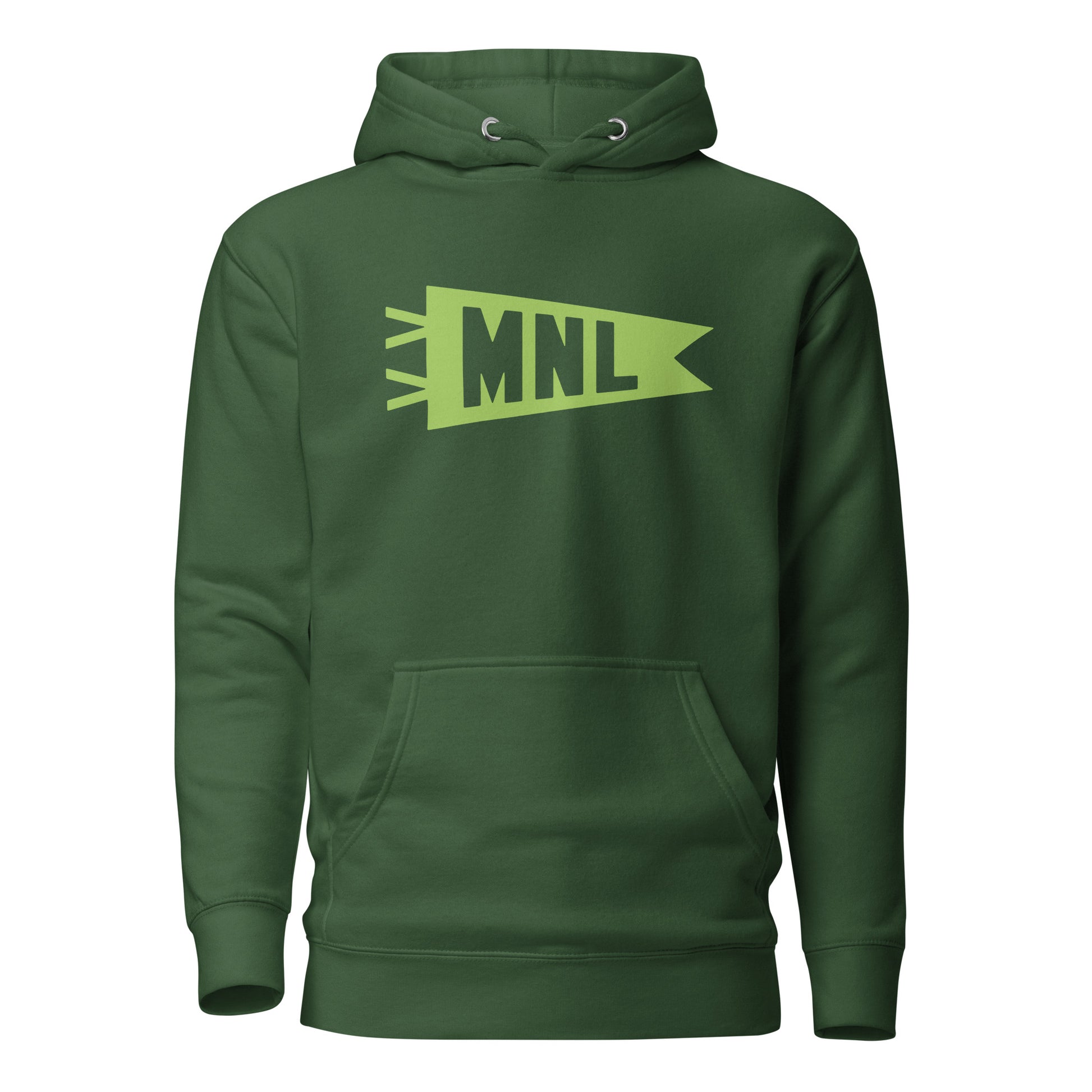 Airport Code Premium Hoodie - Green Graphic • MNL Manila • YHM Designs - Image 07