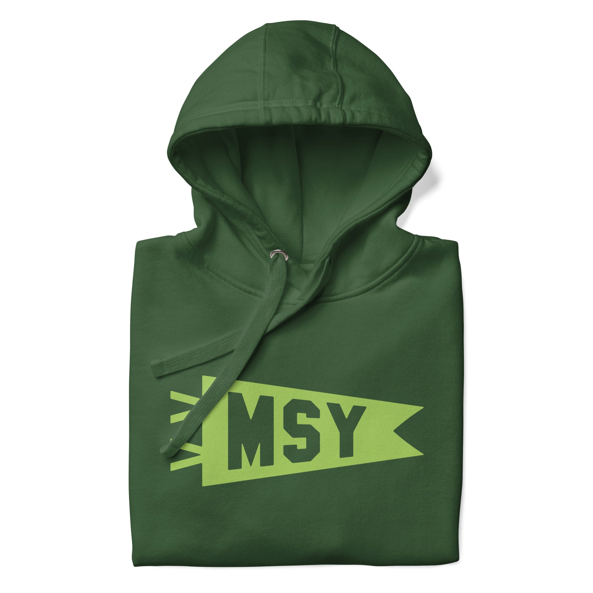 Airport Code Premium Hoodie - Green Graphic • MSY New Orleans • YHM Designs - Image 08