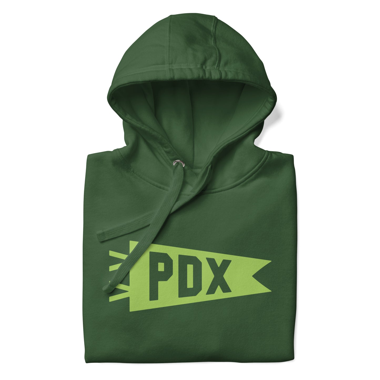 Airport Code Premium Hoodie - Green Graphic • PDX Portland • YHM Designs - Image 08