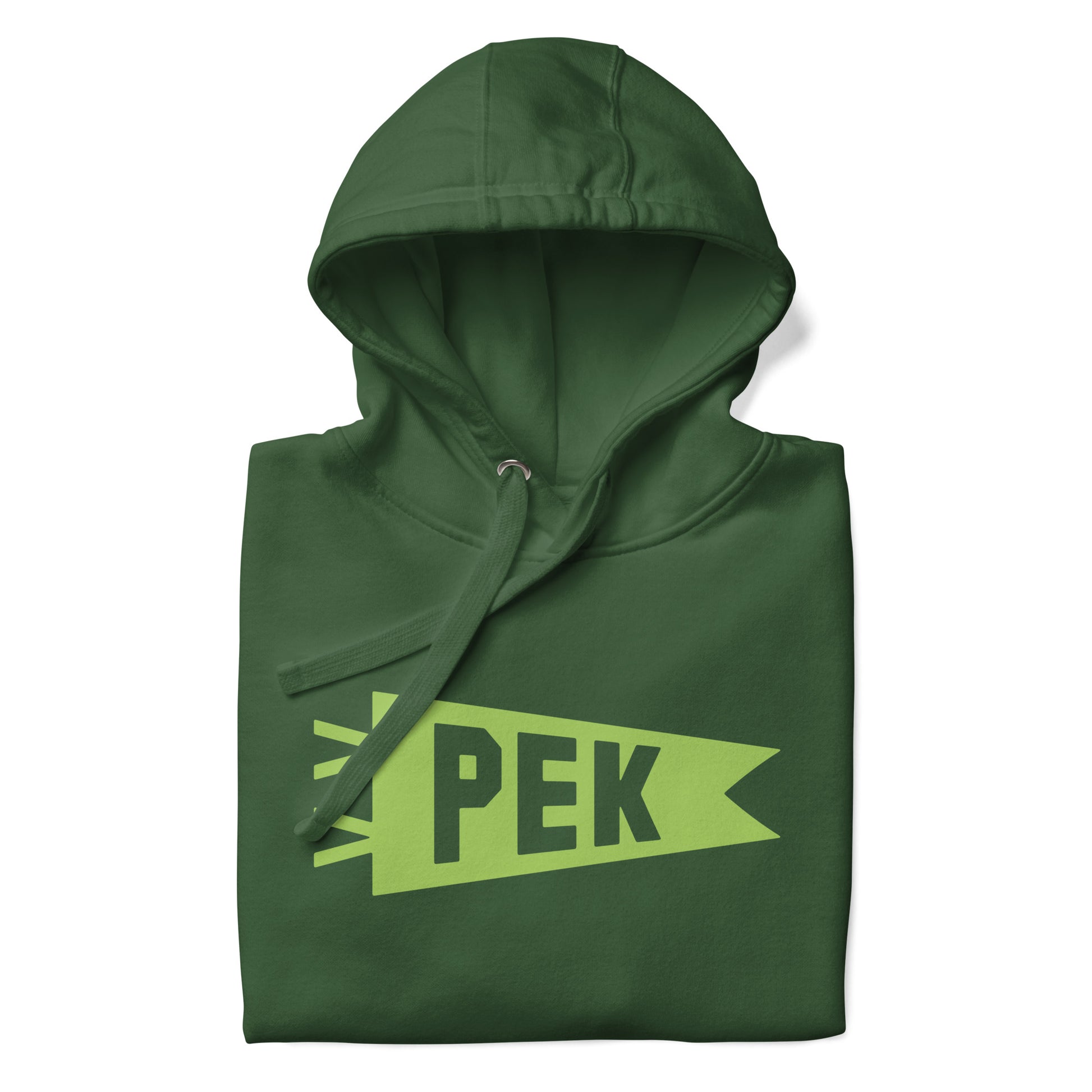 Airport Code Premium Hoodie - Green Graphic • PEK Beijing • YHM Designs - Image 08