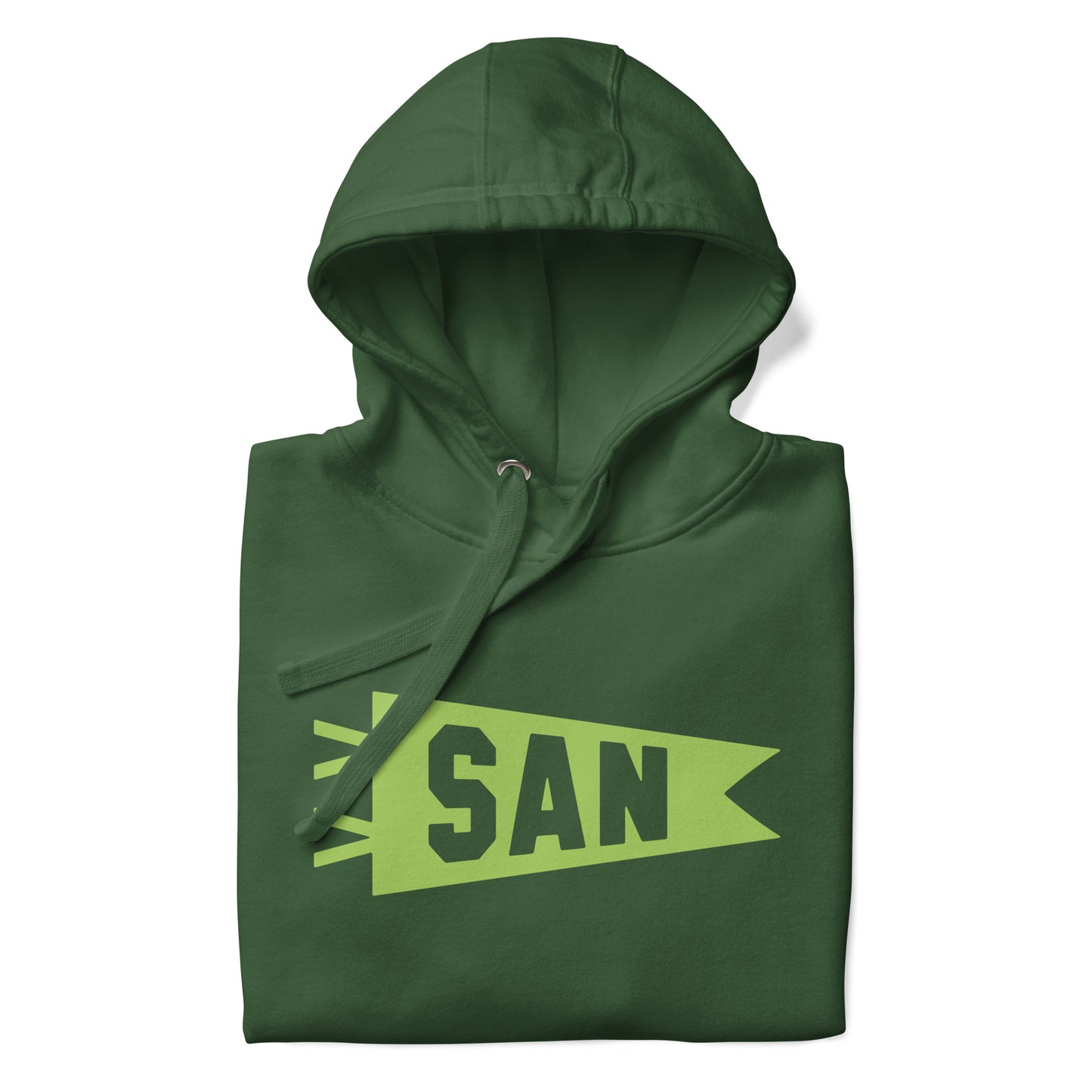 Airport Code Premium Hoodie - Green Graphic • SAN San Diego • YHM Designs - Image 08