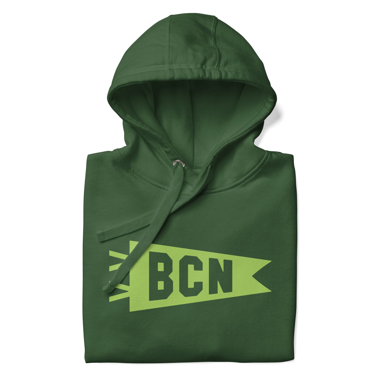 Airport Code Premium Hoodie - Green Graphic • BCN Barcelona • YHM Designs - Image 08