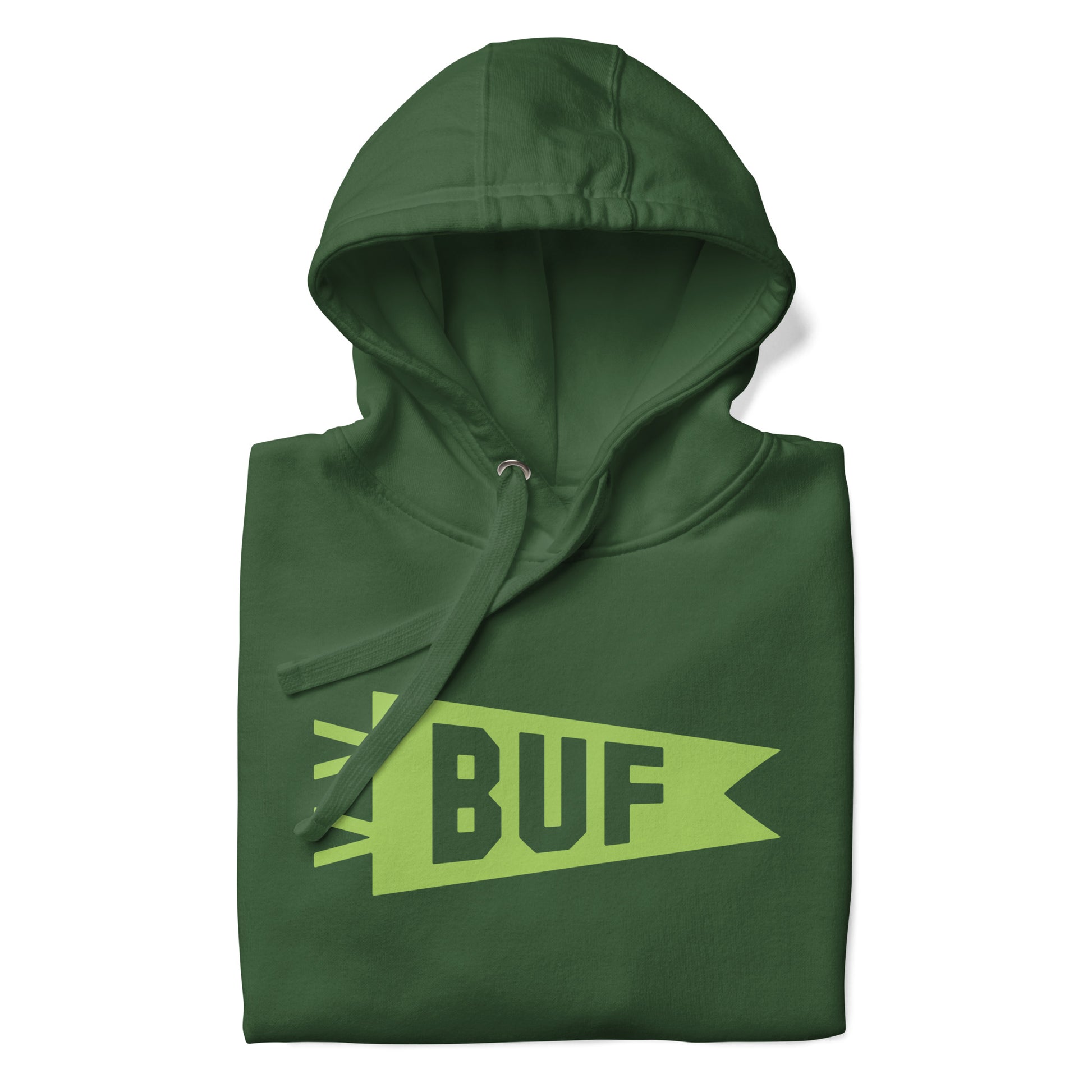 Airport Code Premium Hoodie - Green Graphic • BUF Buffalo • YHM Designs - Image 08