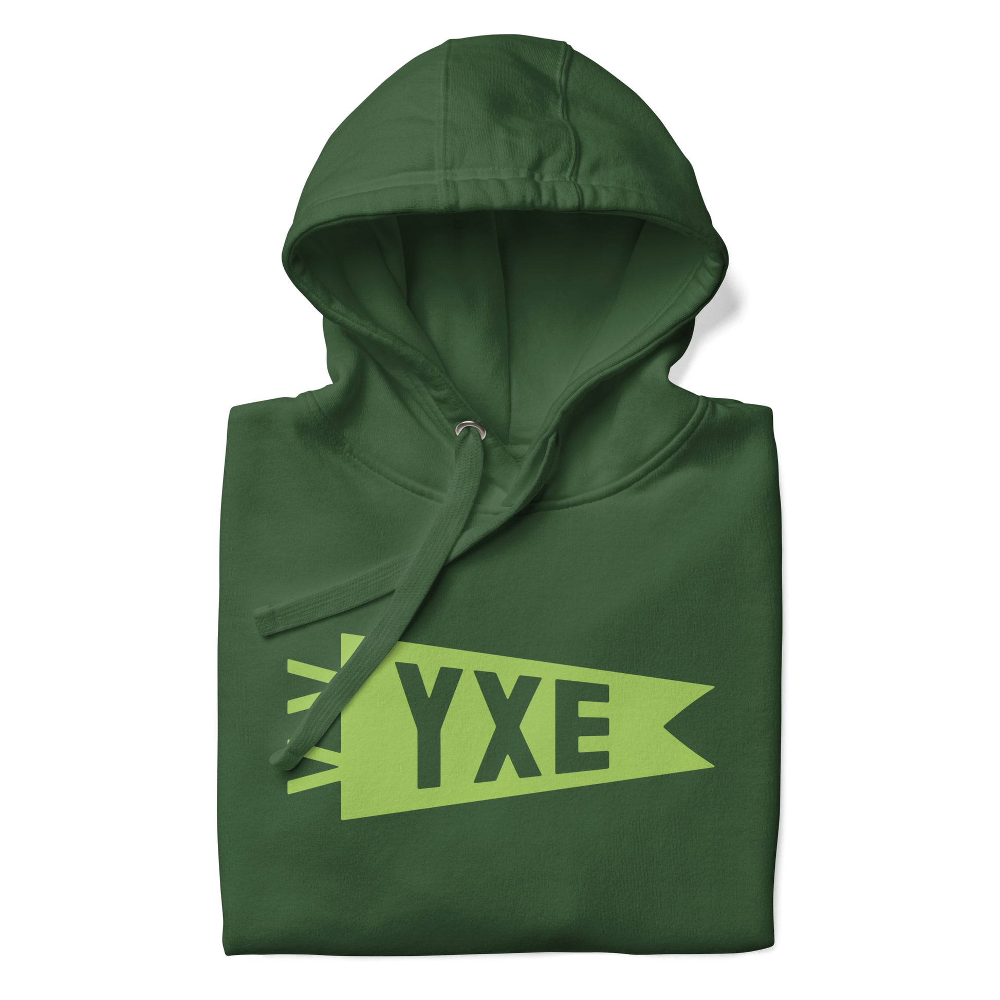 Airport Code Premium Hoodie - Green Graphic • YXE Saskatoon • YHM Designs - Image 08
