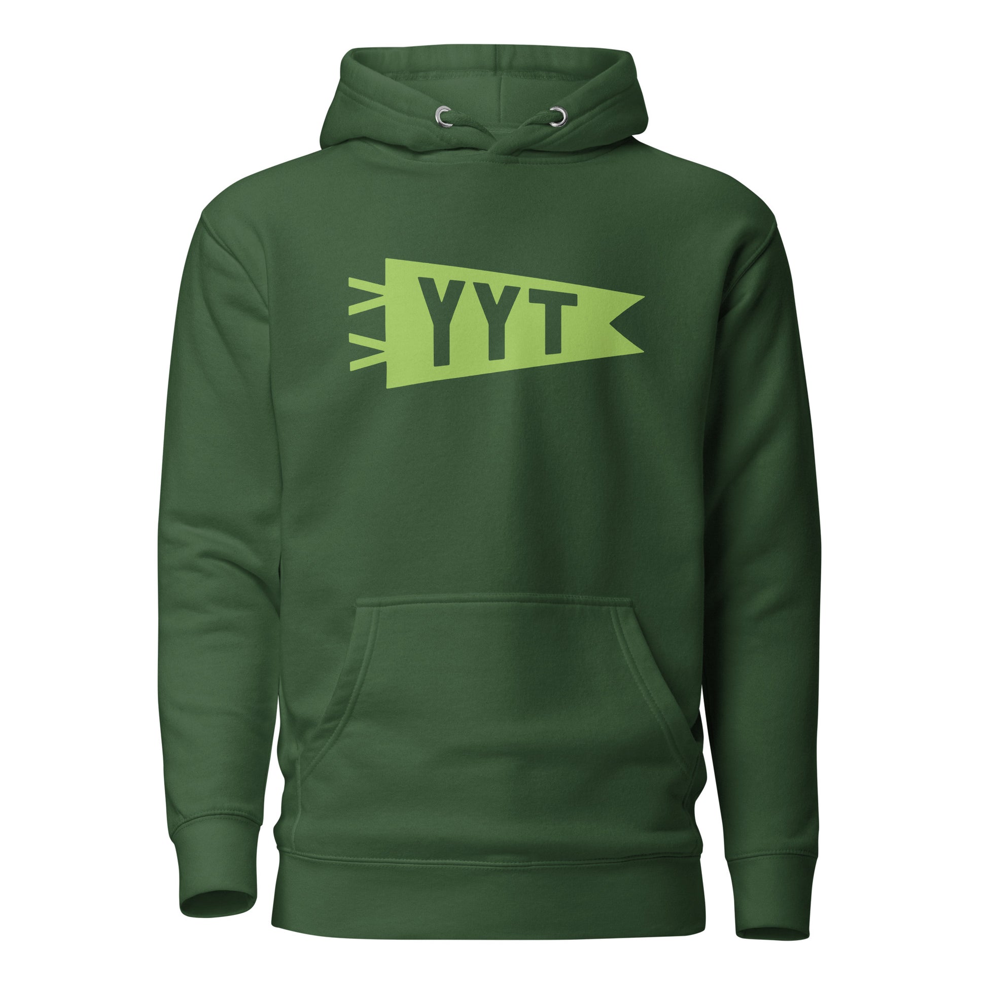 Airport Code Premium Hoodie - Green Graphic • YYT St. John's • YHM Designs - Image 07