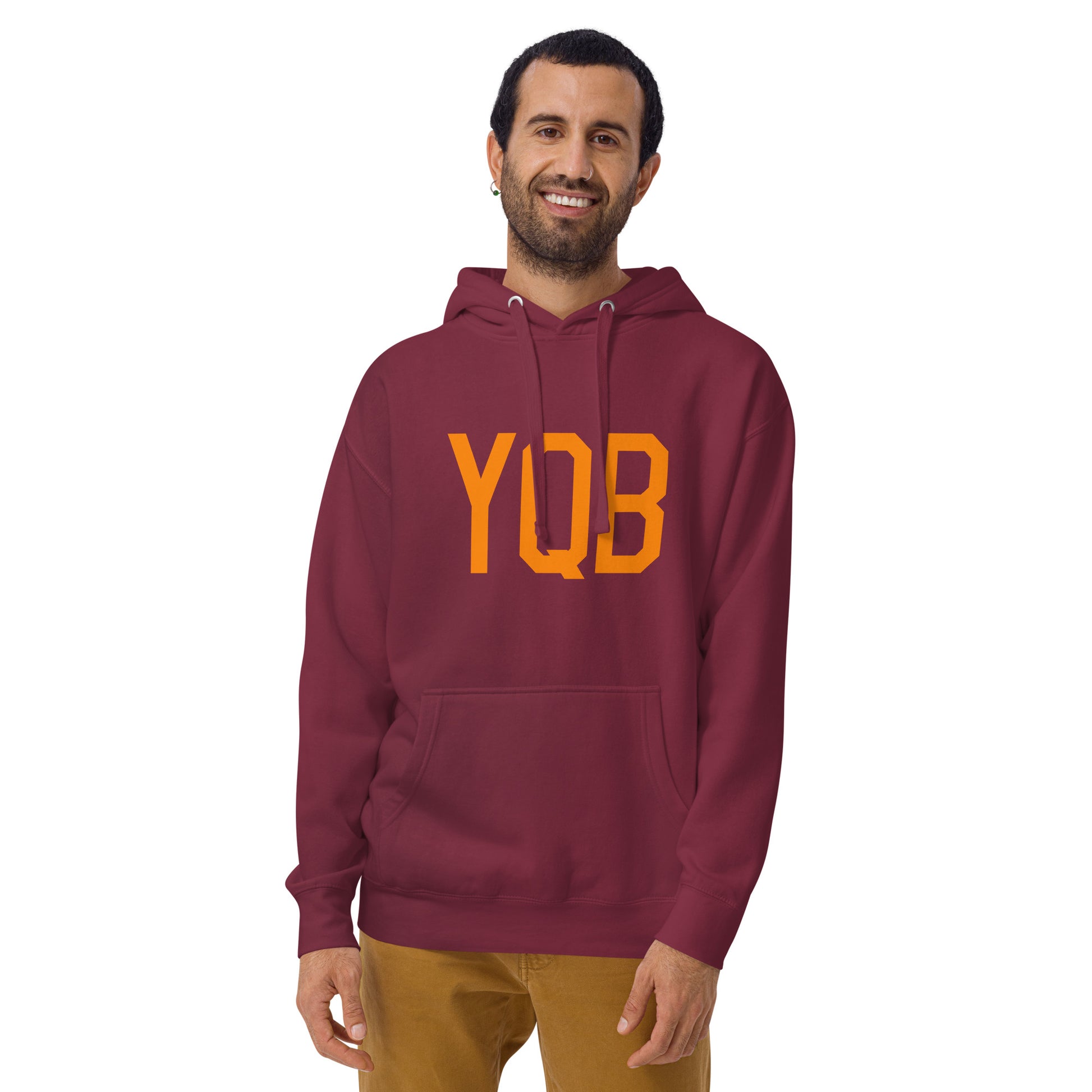 Premium Hoodie - Orange Graphic • YQB Quebec City • YHM Designs - Image 11