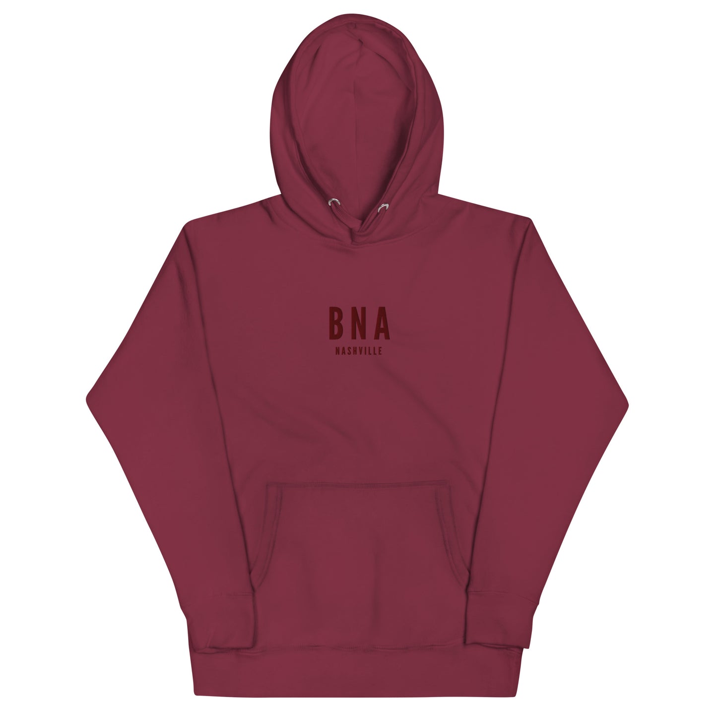 BNA Nashville Premium Hoodie • Monochrome with Airport Code & City Name • YHM Designs - Image 09