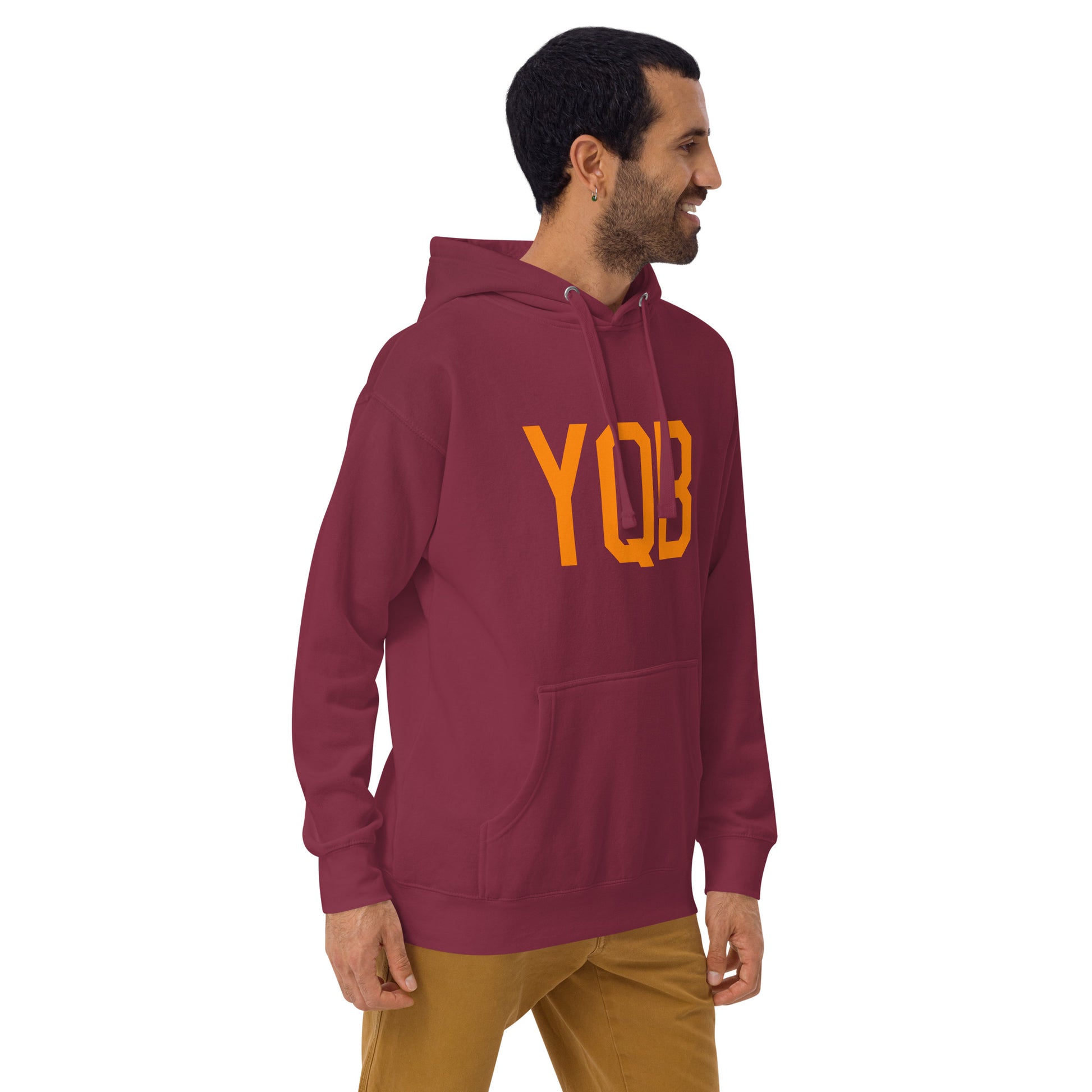 Premium Hoodie - Orange Graphic • YQB Quebec City • YHM Designs - Image 12