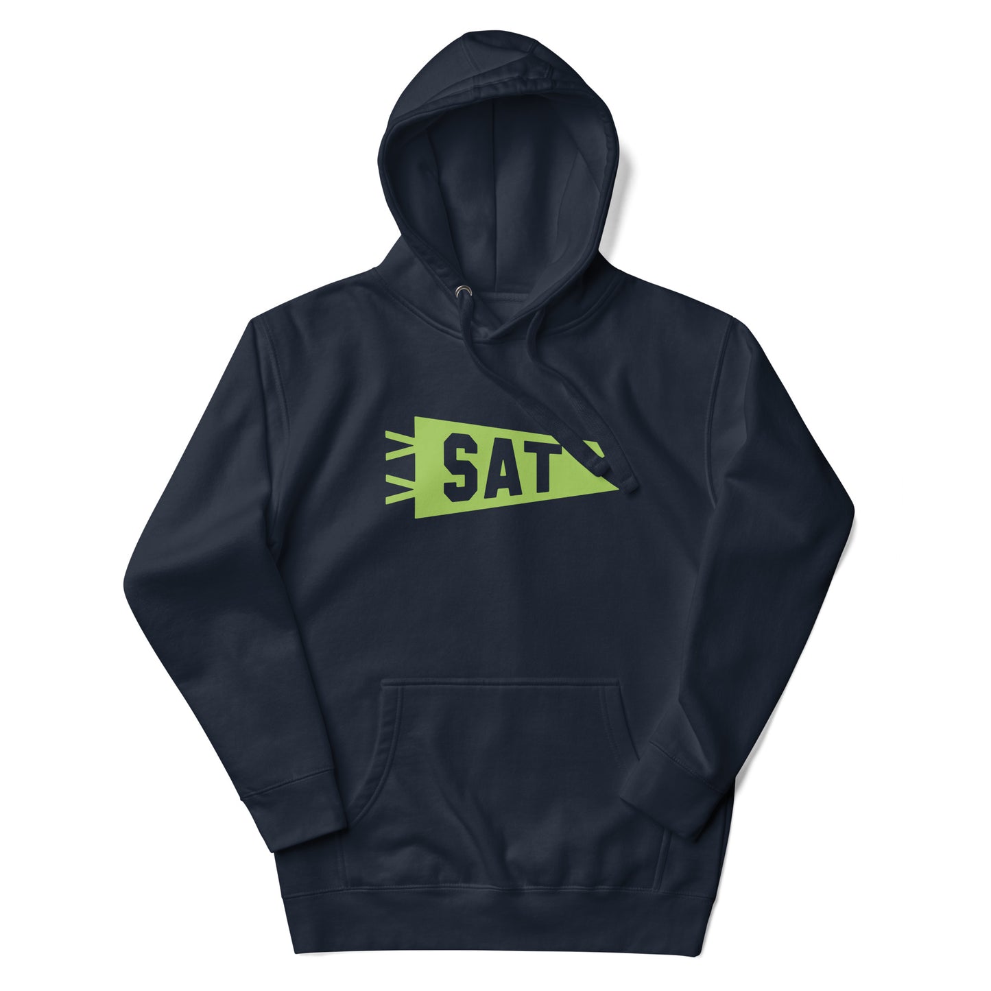 Airport Code Premium Hoodie - Green Graphic • SAT San Antonio • YHM Designs - Image 10