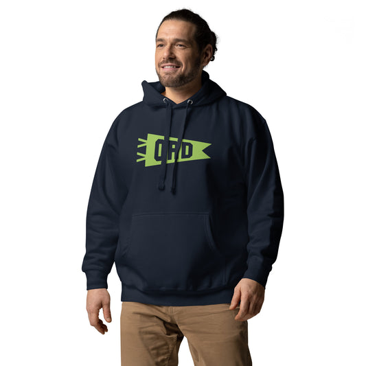 Airport Code Premium Hoodie - Green Graphic • ORD Chicago • YHM Designs - Image 02