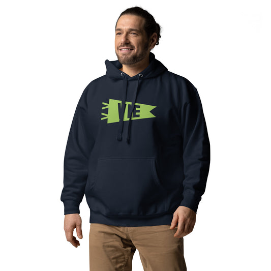 Airport Code Premium Hoodie - Green Graphic • VIE Vienna • YHM Designs - Image 02