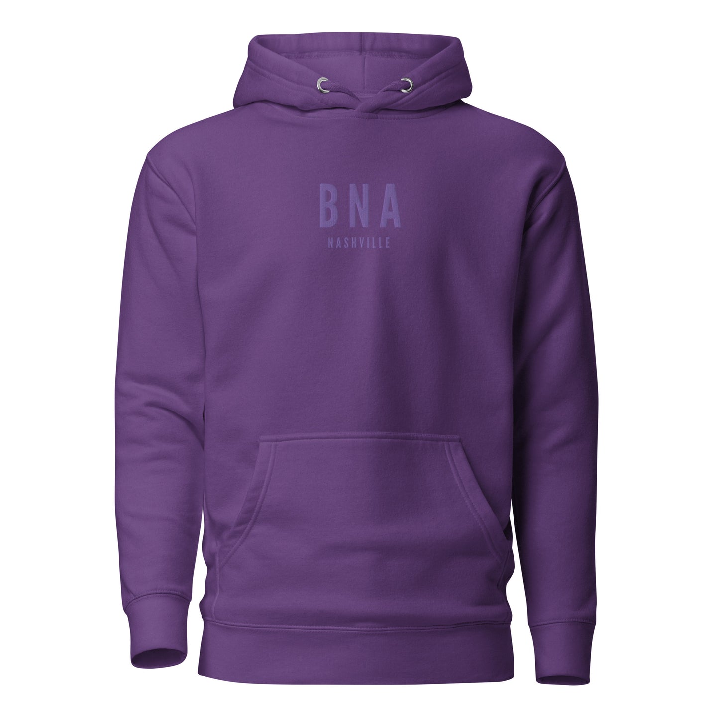 BNA Nashville Premium Hoodie • Monochrome with Airport Code & City Name • YHM Designs - Image 06