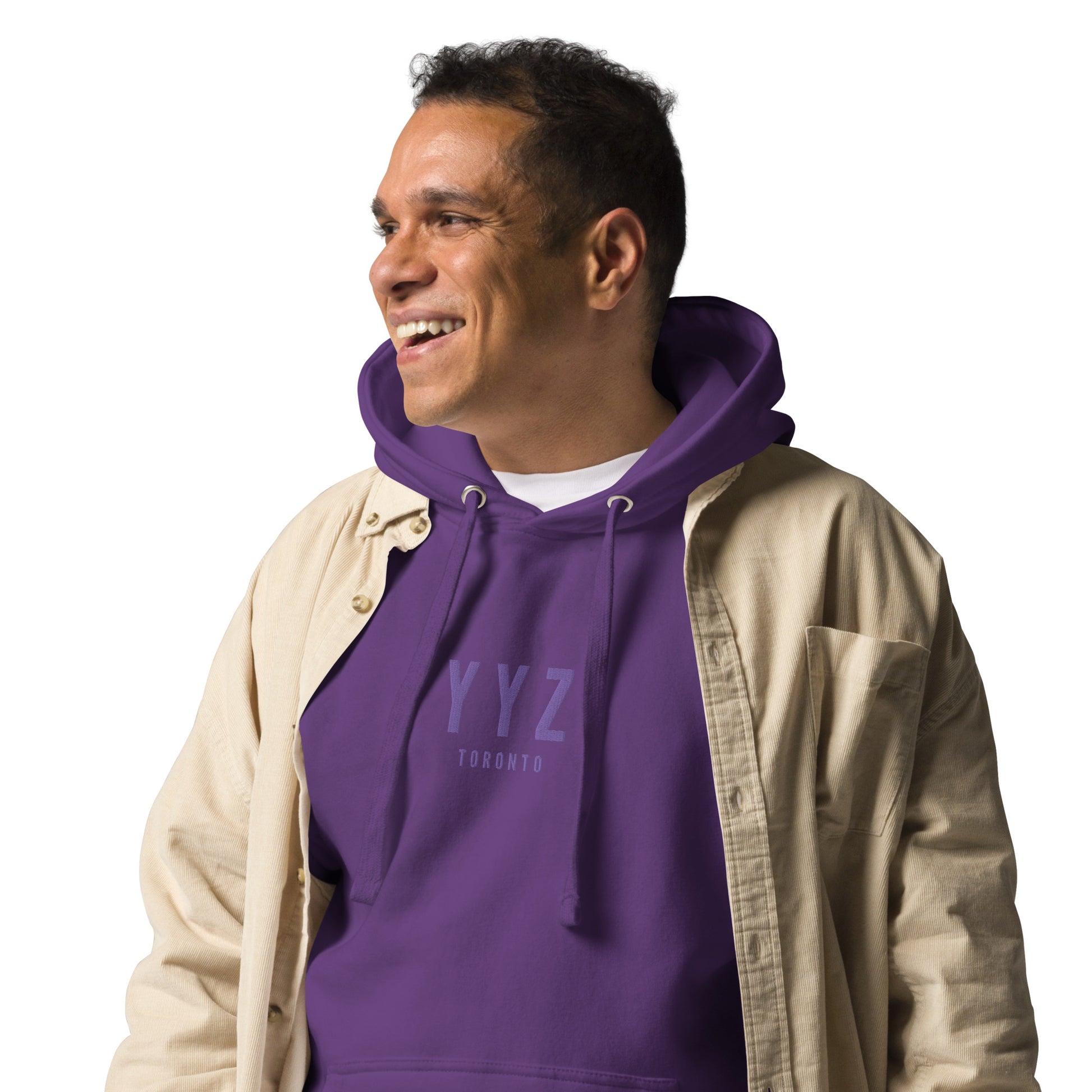 Embroidered Premium Hoodie - Monochrome • YYZ Toronto • YHM Designs - Image 04