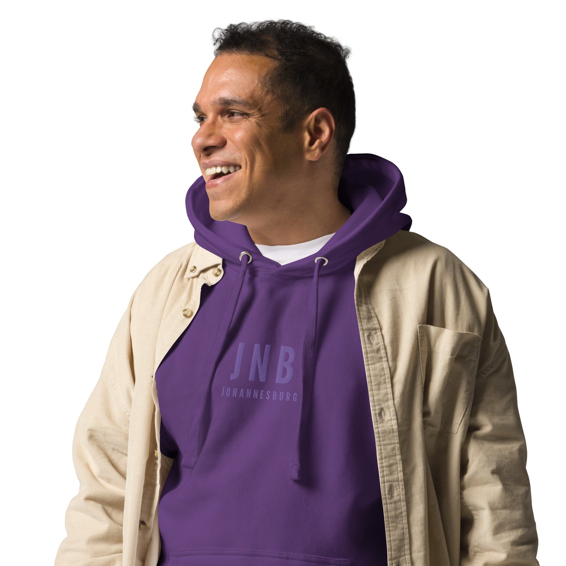 Embroidered Premium Hoodie - Monochrome • JNB Johannesburg • YHM Designs - Image 04