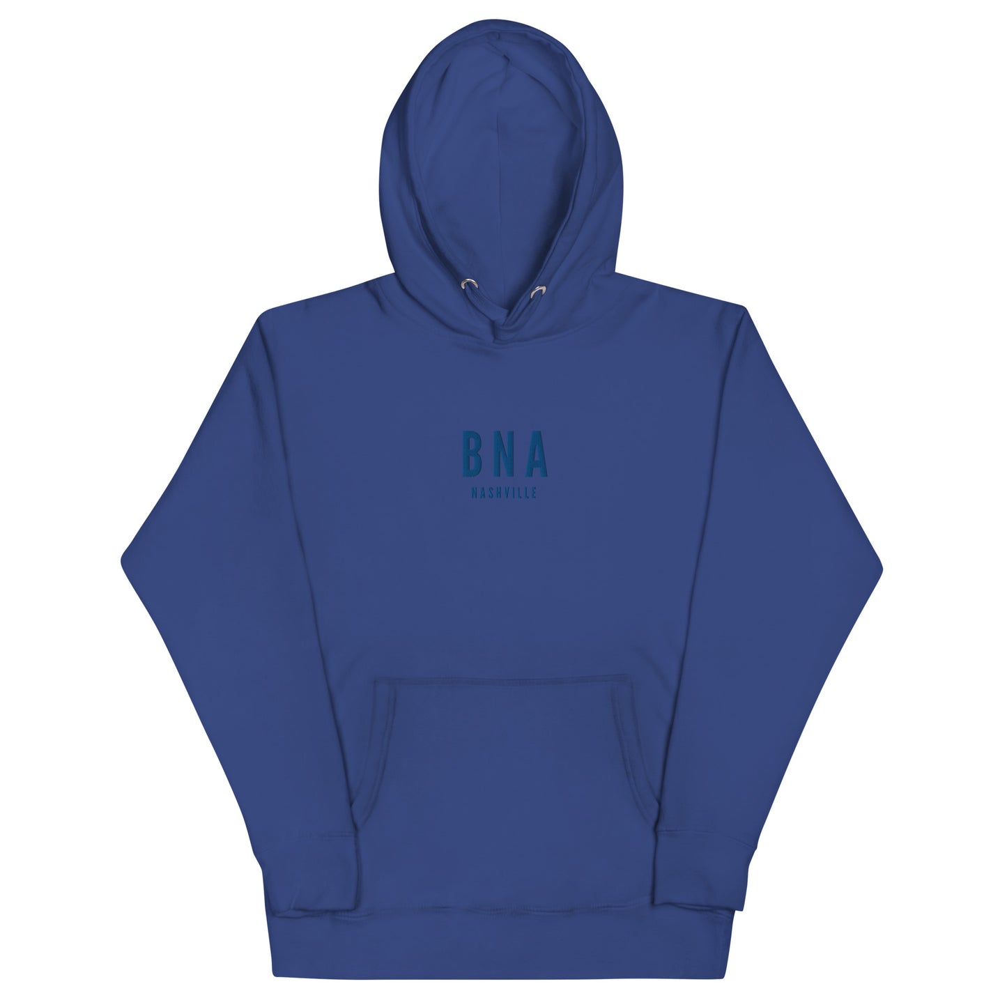 BNA Nashville Premium Hoodie • Monochrome with Airport Code & City Name • YHM Designs - Image 10