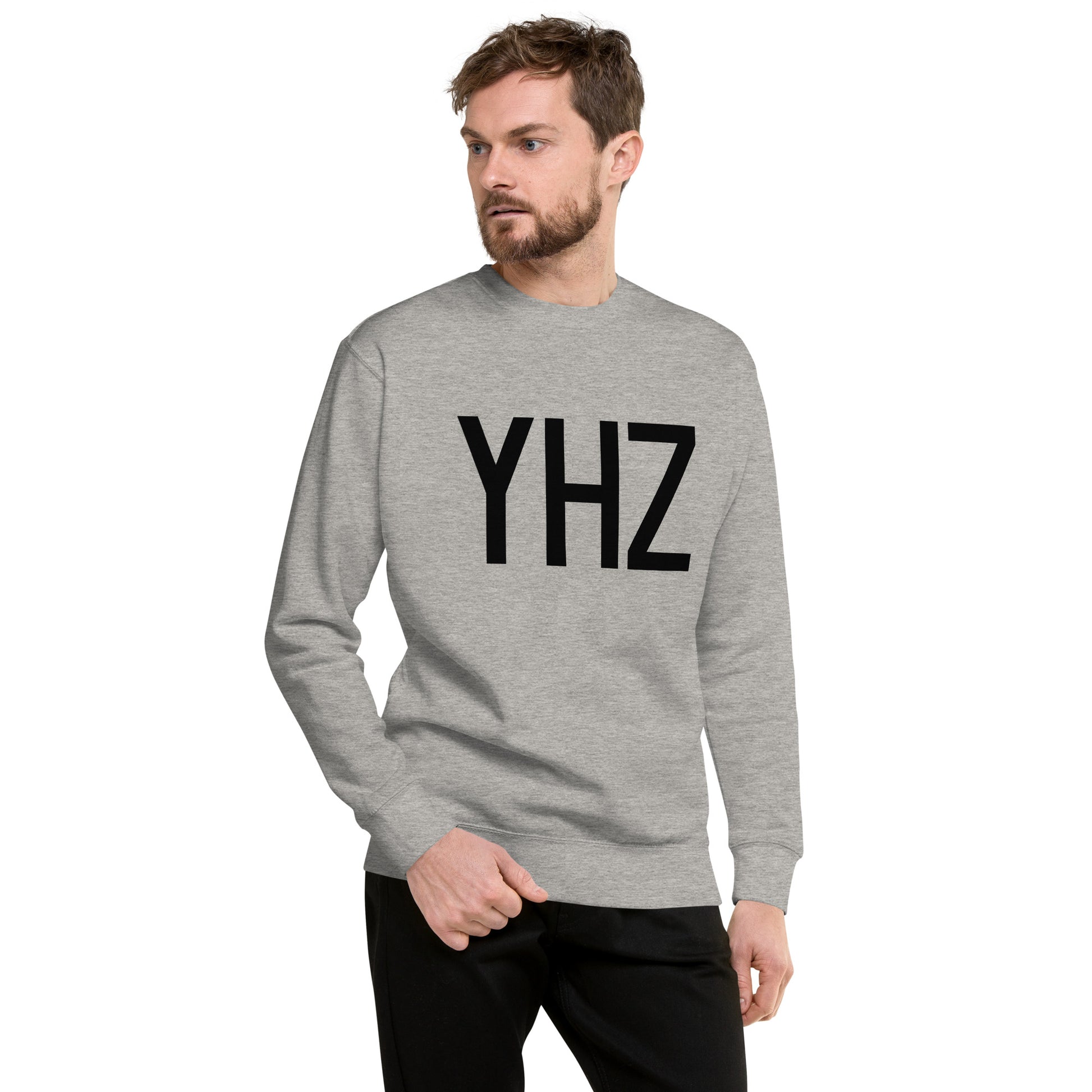 Airport Code Premium Sweatshirt • YHZ Halifax • YHM Designs - Image 01
