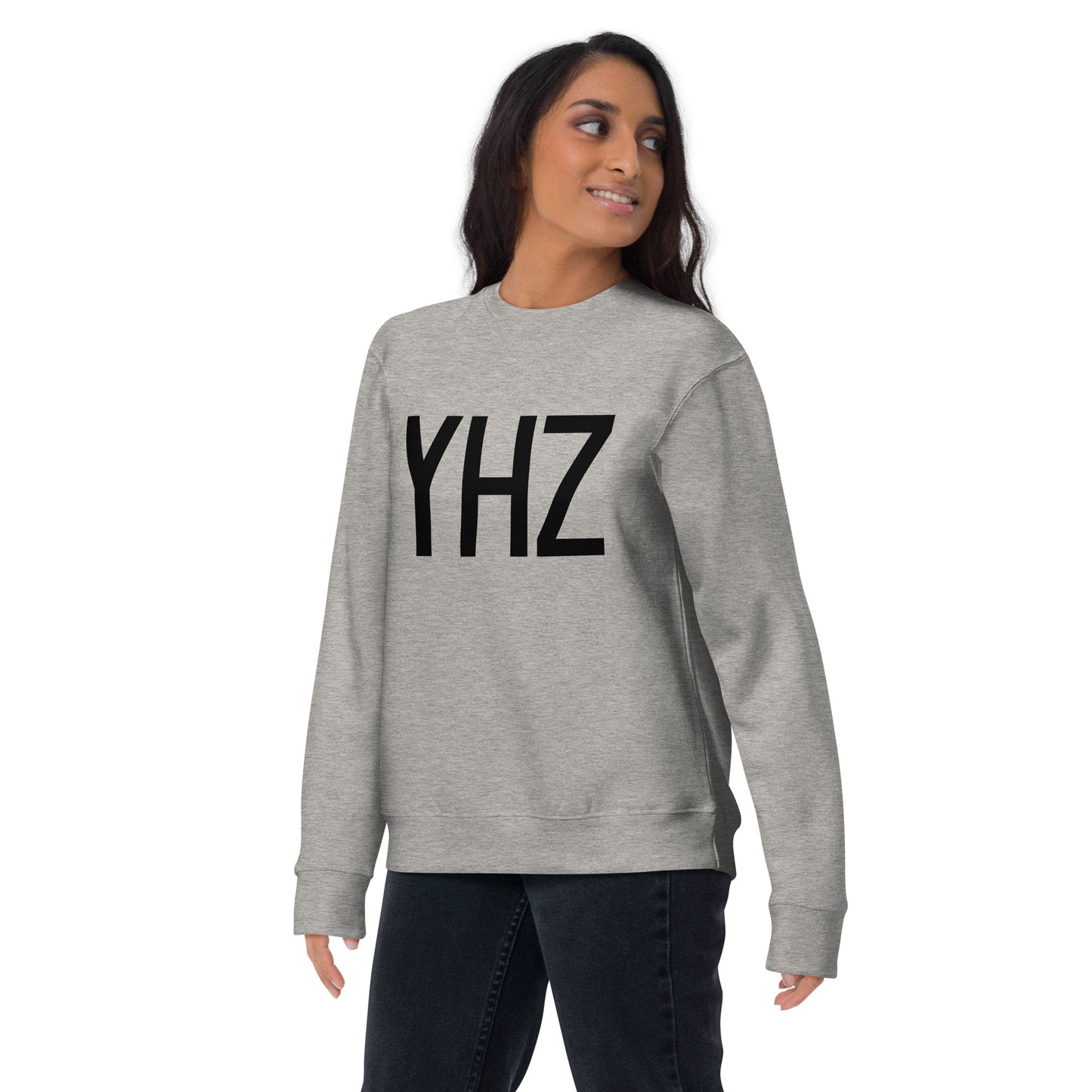 Airport Code Premium Sweatshirt • YHZ Halifax • YHM Designs - Image 05