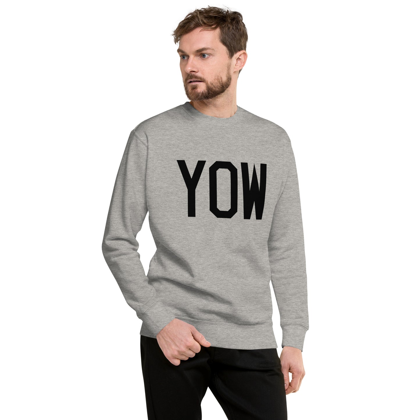 Aviation-Theme Premium Sweatshirt - Black • YOW Ottawa • YHM Designs - Image 01
