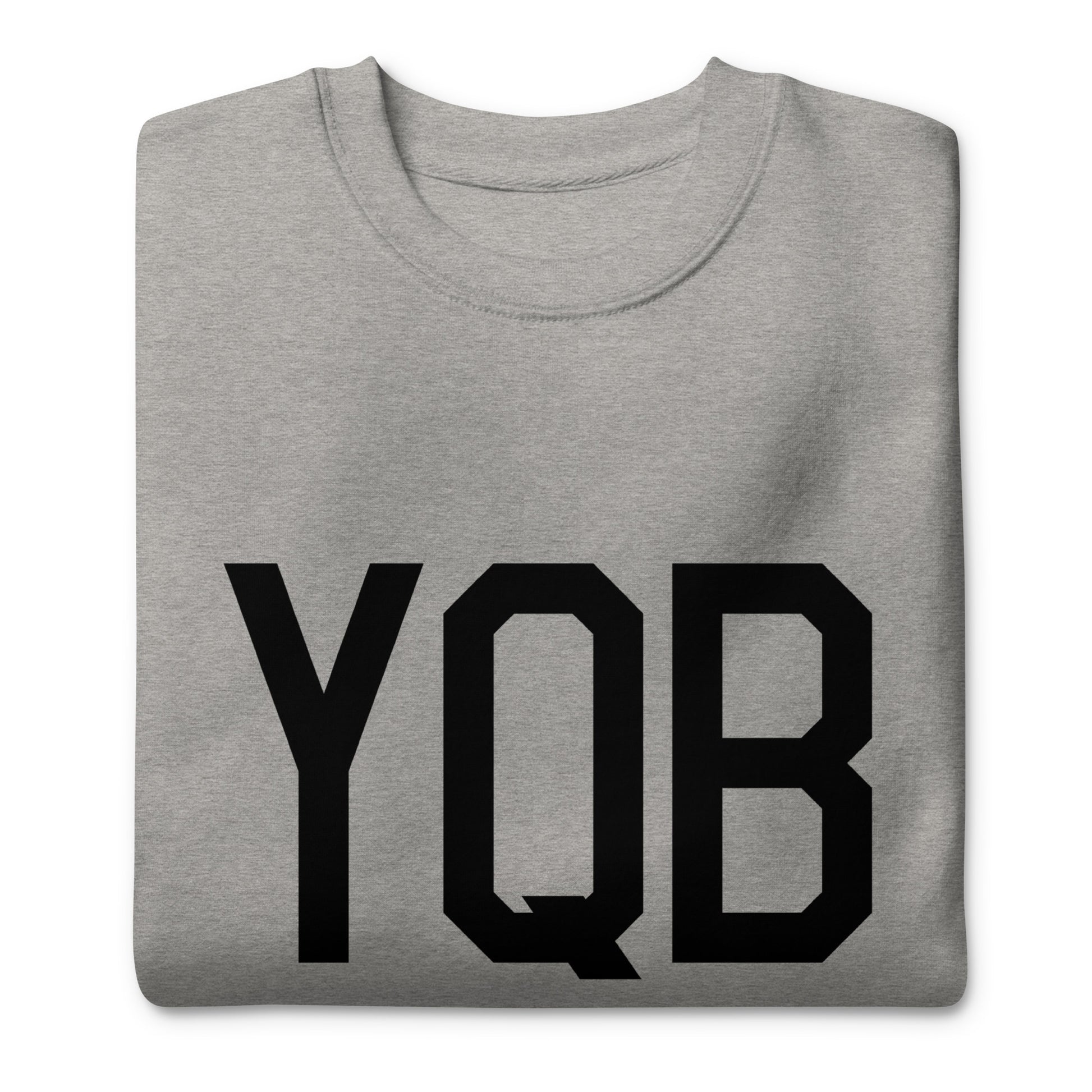 Aviation-Theme Premium Sweatshirt - Black • YQB Quebec City • YHM Designs - Image 04