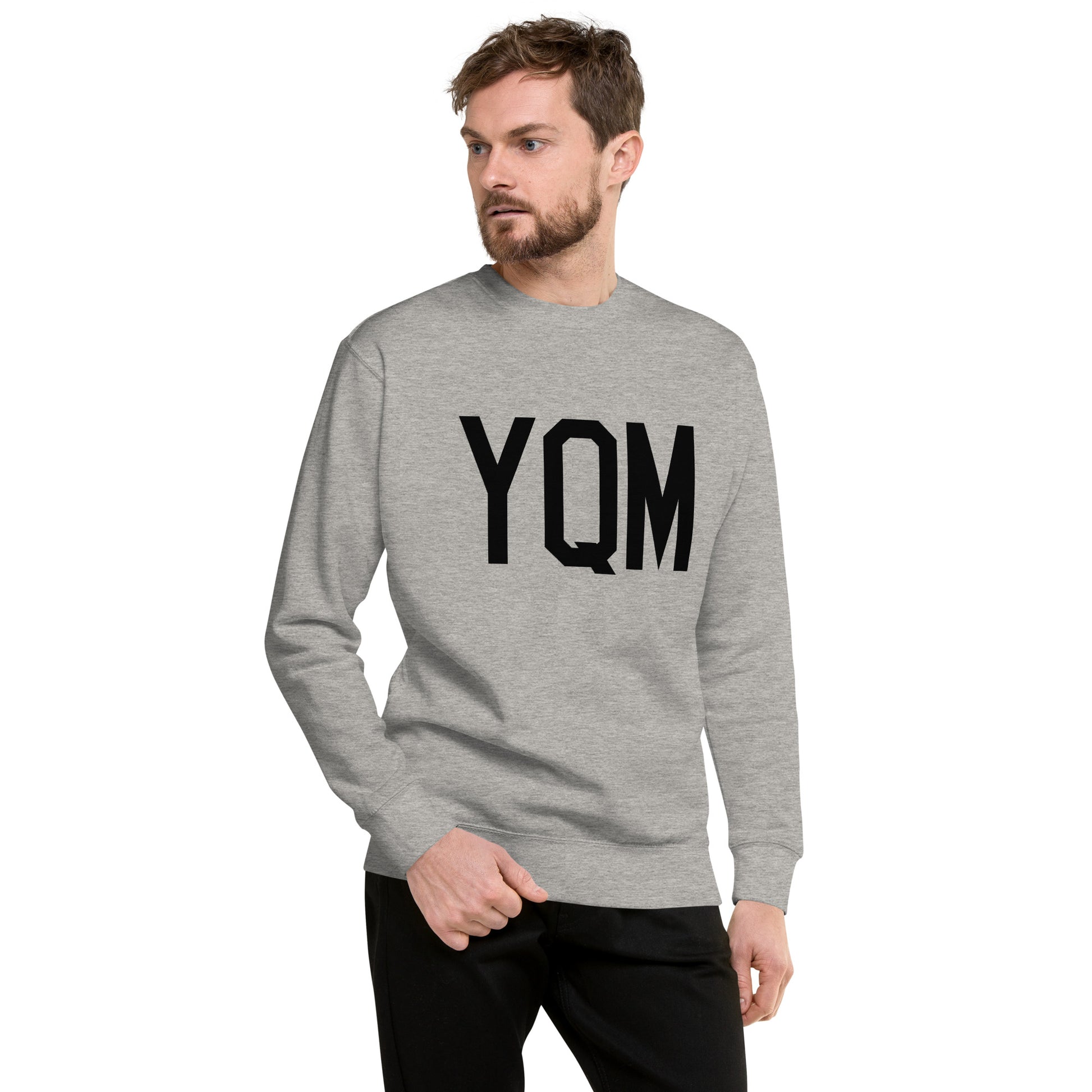 Aviation-Theme Premium Sweatshirt - Black • YQM Moncton • YHM Designs - Image 01