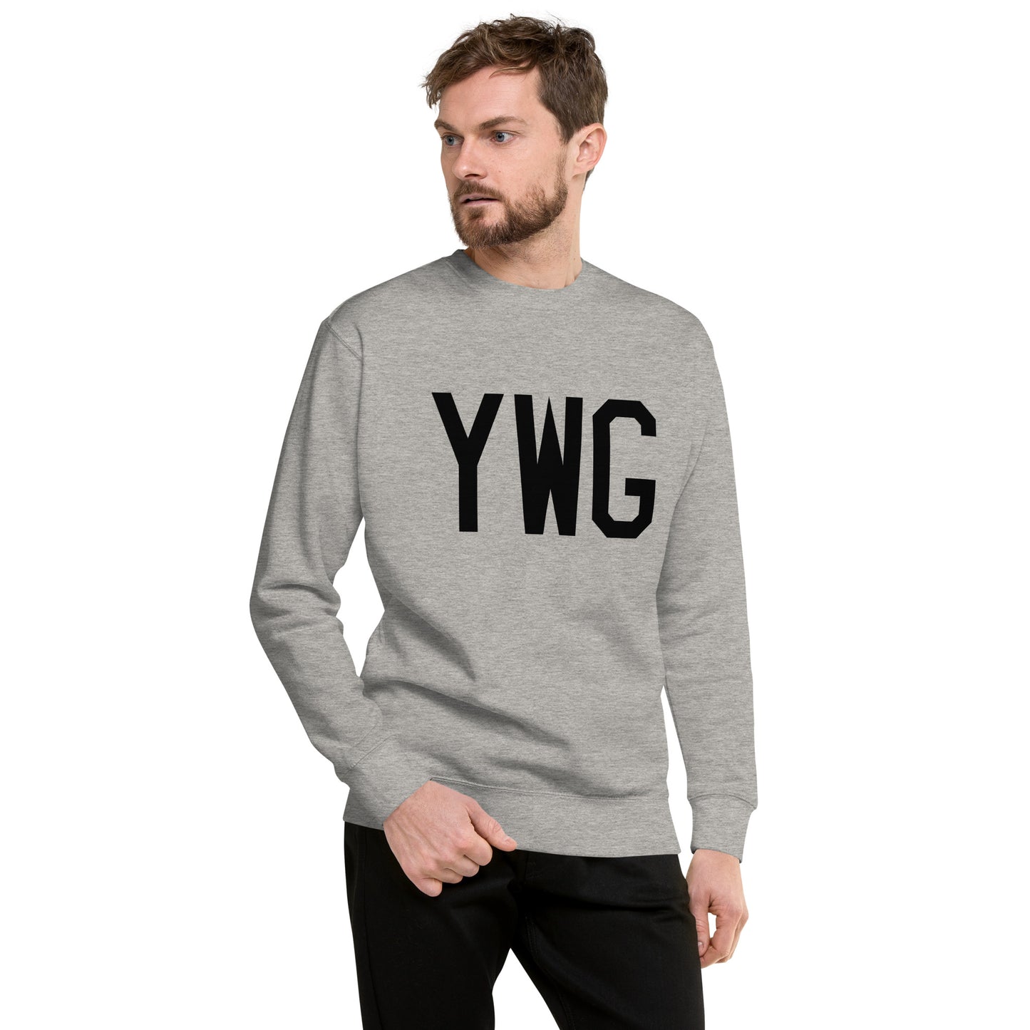 Aviation-Theme Premium Sweatshirt - Black • YWG Winnipeg • YHM Designs - Image 01