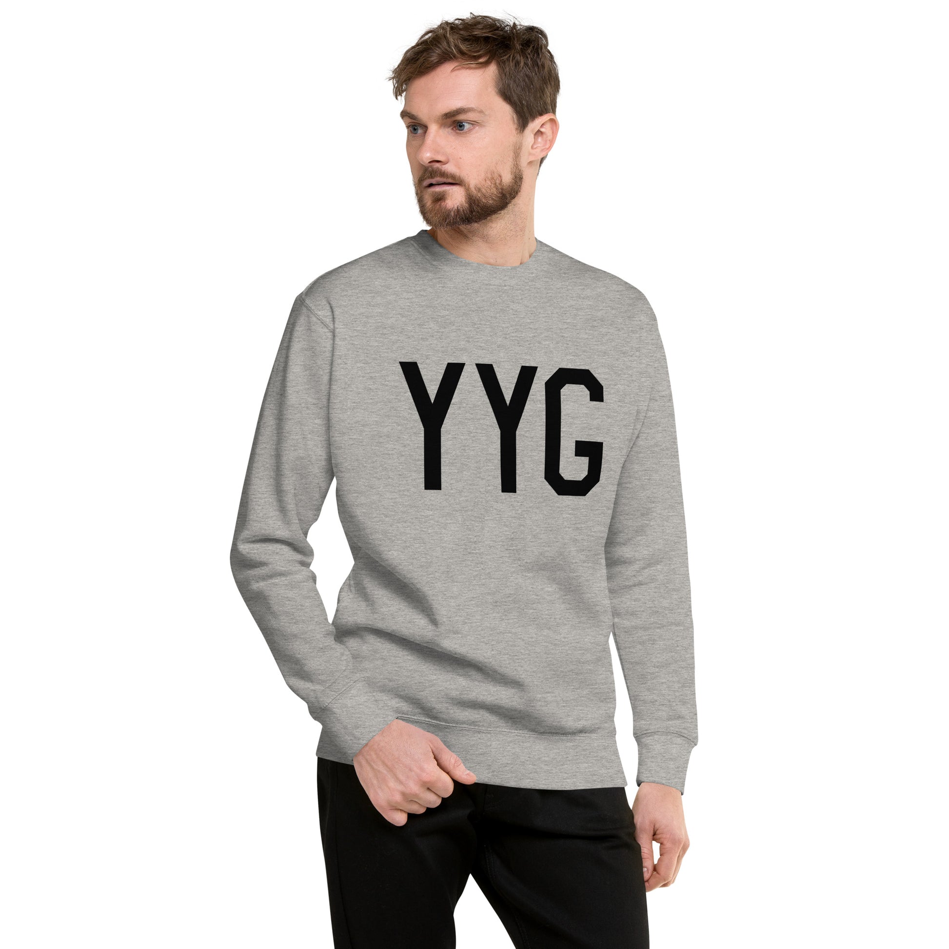 Airport Code Premium Sweatshirt • YYG Charlottetown • YHM Designs - Image 01