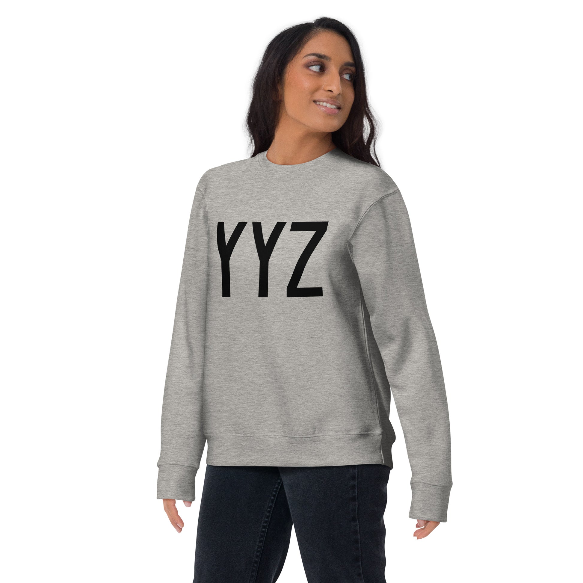 Aviation-Theme Premium Sweatshirt - Black • YYZ Toronto • YHM Designs - Image 05