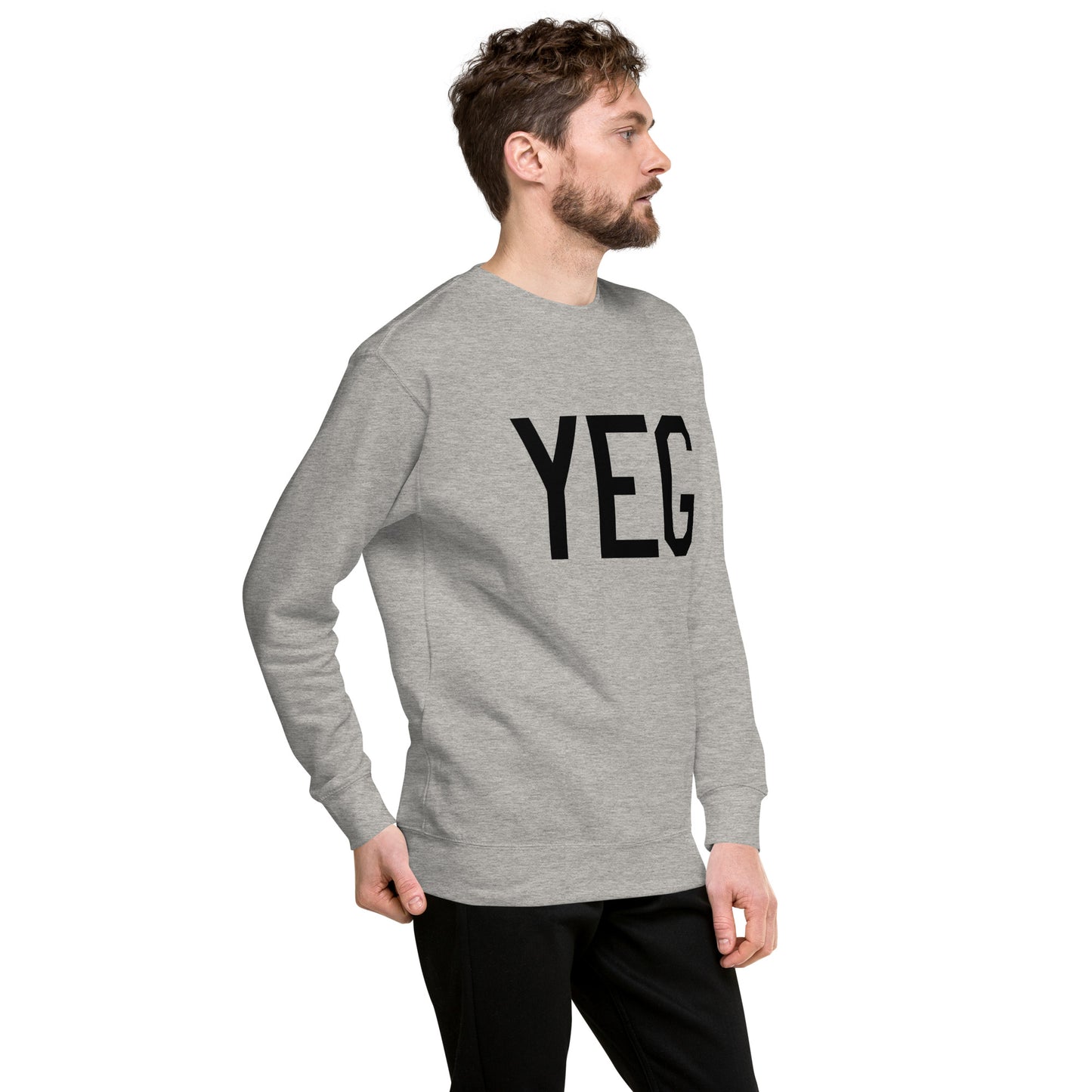 Aviation-Theme Premium Sweatshirt - Black • YEG Edmonton • YHM Designs - Image 02