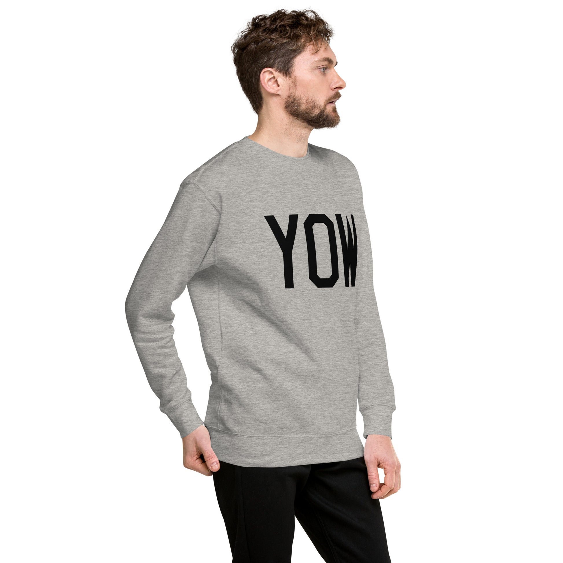 Aviation-Theme Premium Sweatshirt - Black • YOW Ottawa • YHM Designs - Image 02