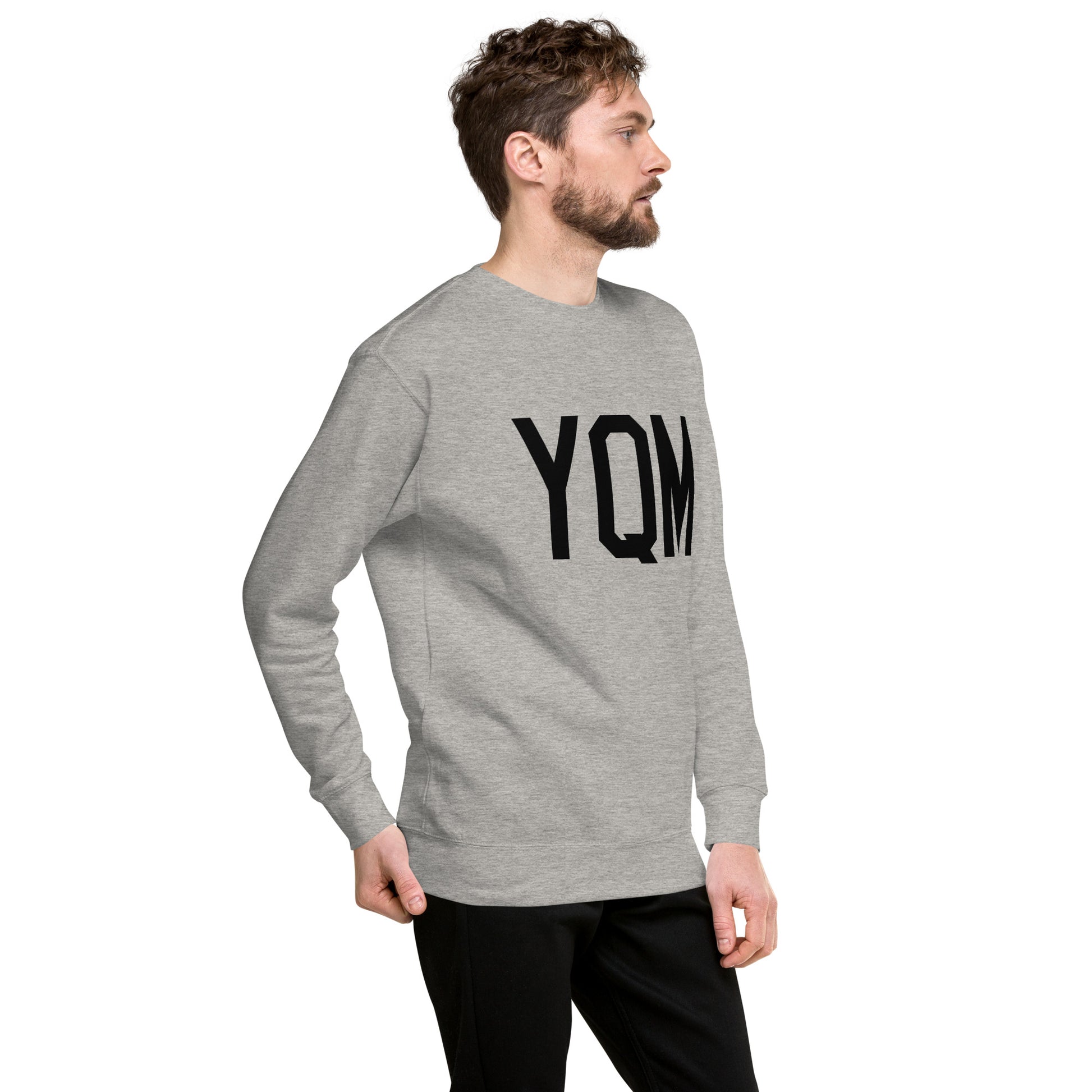 Aviation-Theme Premium Sweatshirt - Black • YQM Moncton • YHM Designs - Image 02