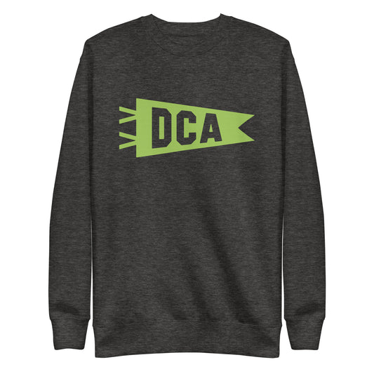 Airport Code Premium Sweatshirt - Green Graphic • DCA Washington • YHM Designs - Image 02