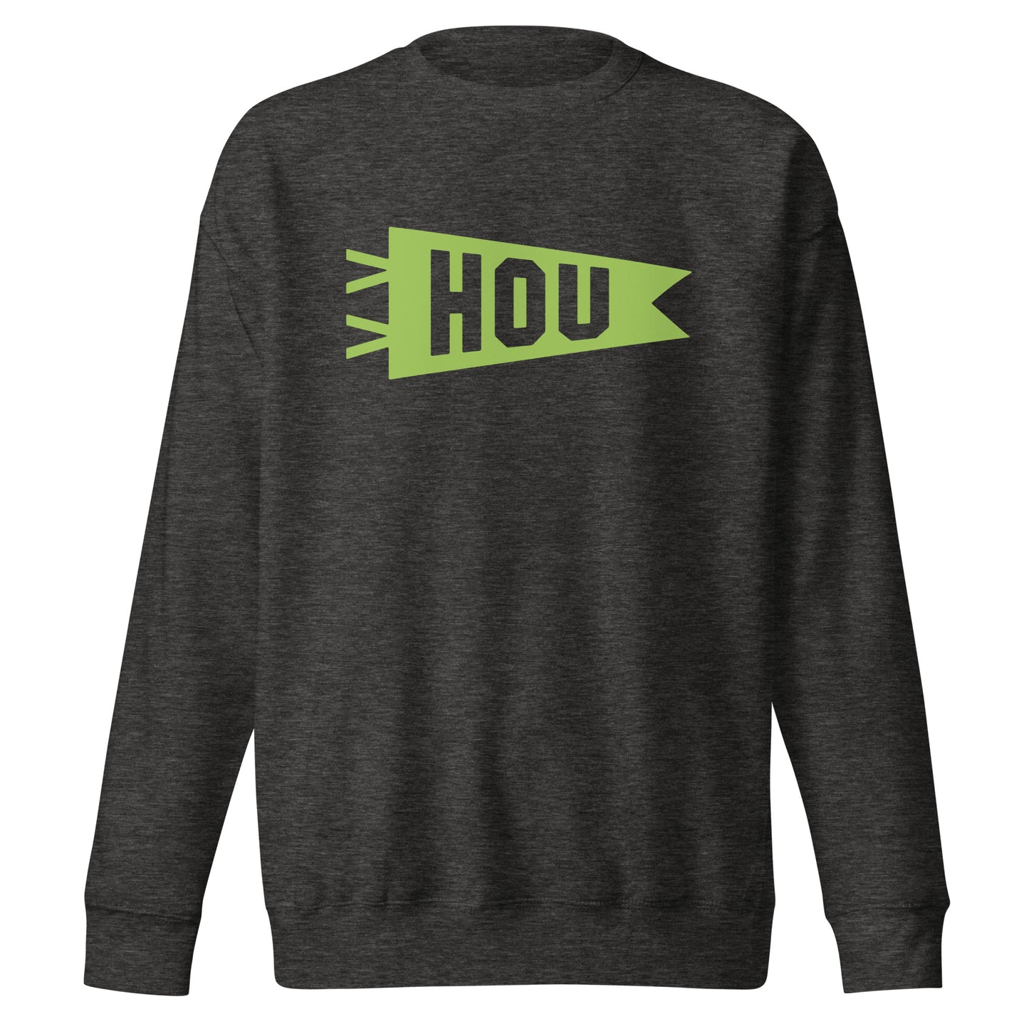 Airport Code Premium Sweatshirt - Green Graphic • HOU Houston • YHM Designs - Image 08