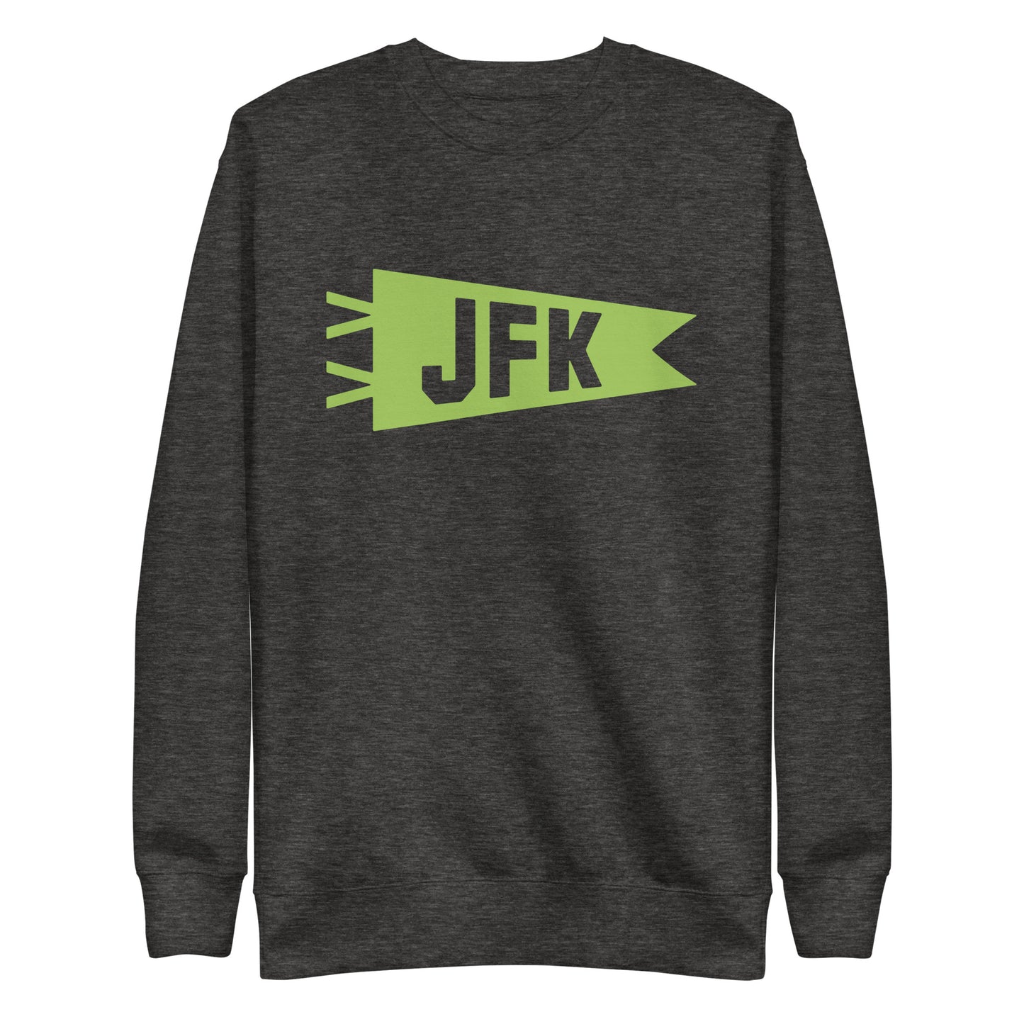 Airport Code Premium Sweatshirt - Green Graphic • JFK New York City • YHM Designs - Image 02
