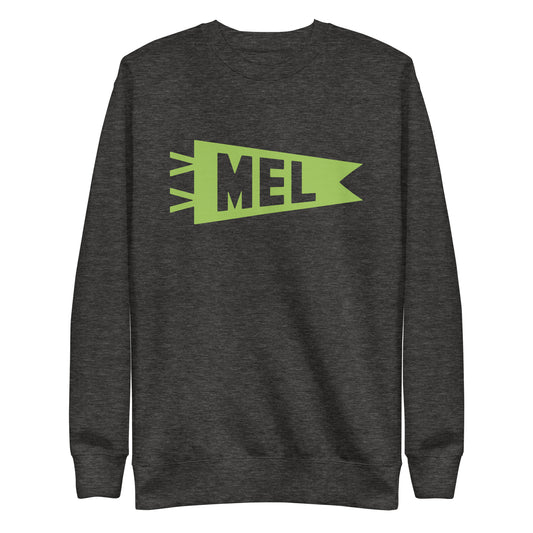 Airport Code Premium Sweatshirt - Green Graphic • MEL Melbourne • YHM Designs - Image 02