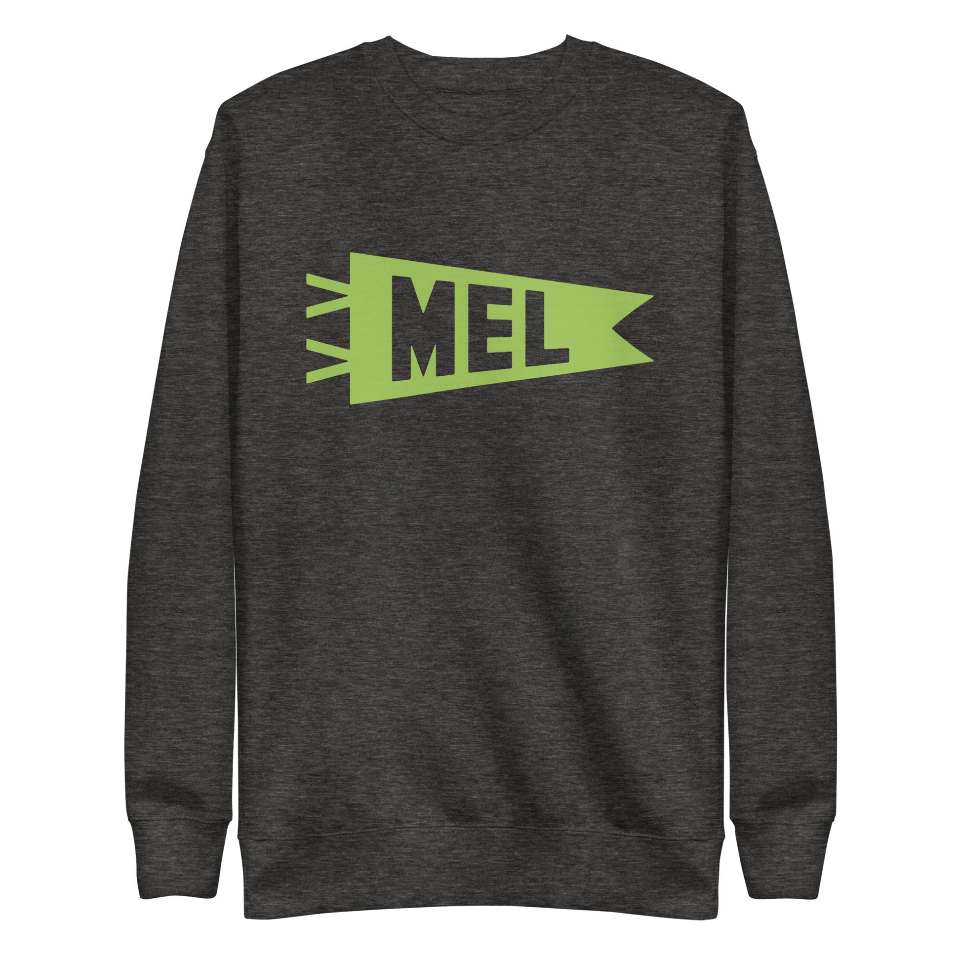 Airport Code Premium Sweatshirt - Green Graphic • MEL Melbourne • YHM Designs - Image 02