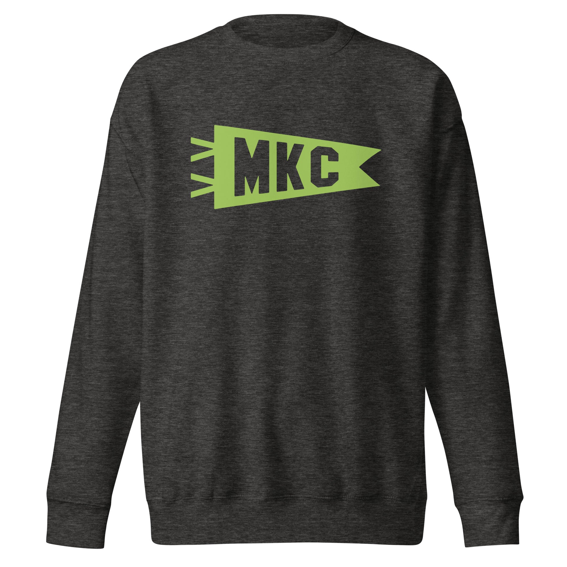 Airport Code Premium Sweatshirt - Green Graphic • MKC Kansas City • YHM Designs - Image 08