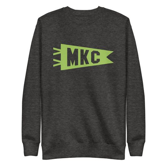 Airport Code Premium Sweatshirt - Green Graphic • MKC Kansas City • YHM Designs - Image 02