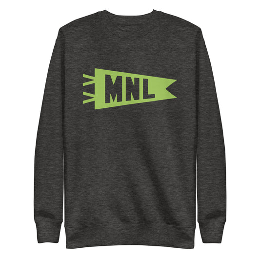 Airport Code Premium Sweatshirt - Green Graphic • MNL Manila • YHM Designs - Image 02