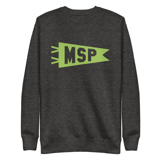 Airport Code Premium Sweatshirt - Green Graphic • MSP Minneapolis • YHM Designs - Image 02