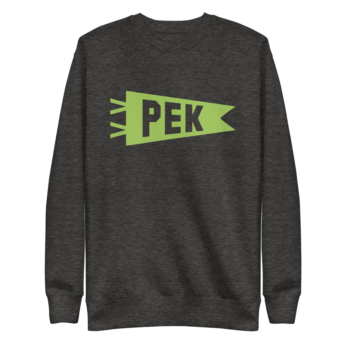 Airport Code Premium Sweatshirt - Green Graphic • PEK Beijing • YHM Designs - Image 02