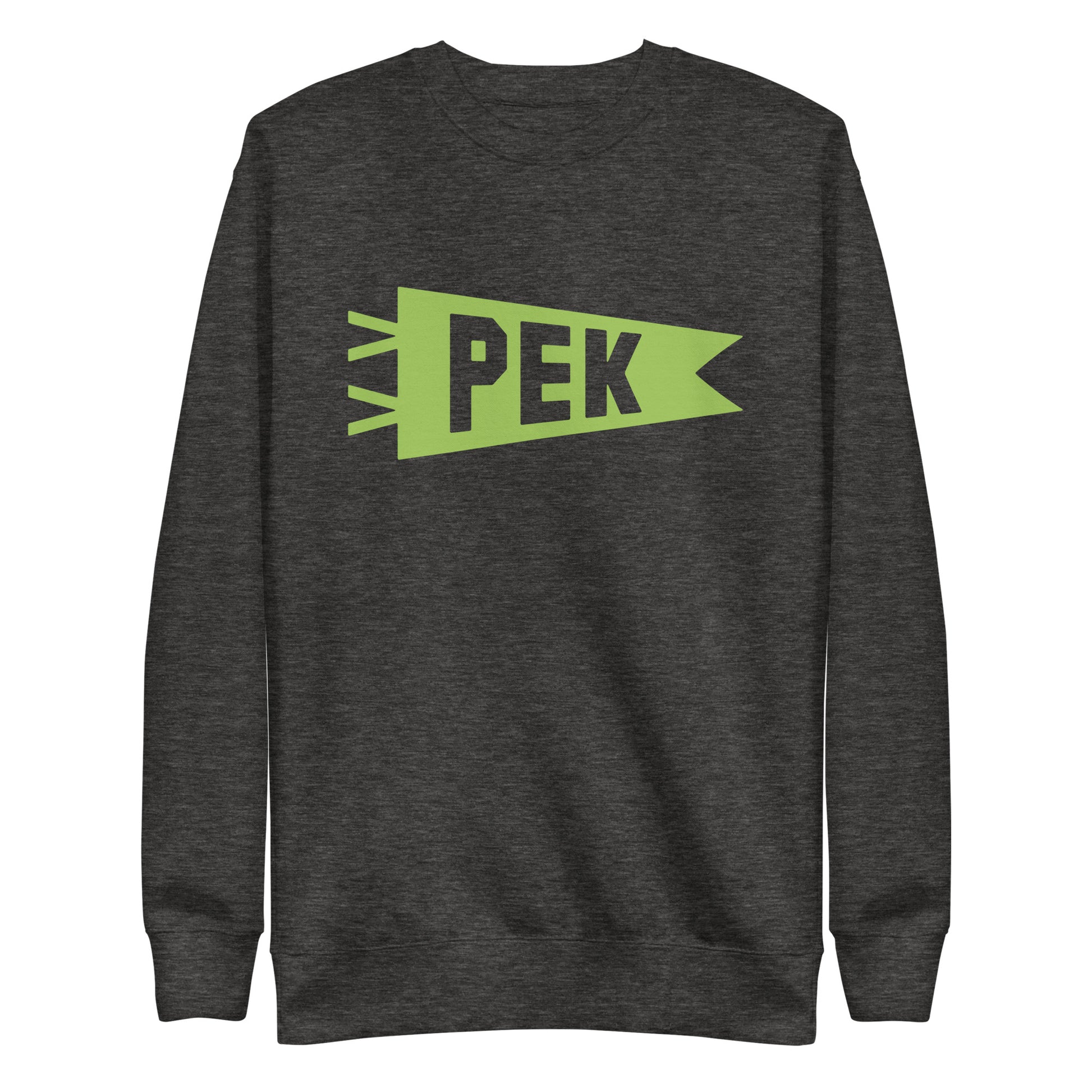 Airport Code Premium Sweatshirt - Green Graphic • PEK Beijing • YHM Designs - Image 02