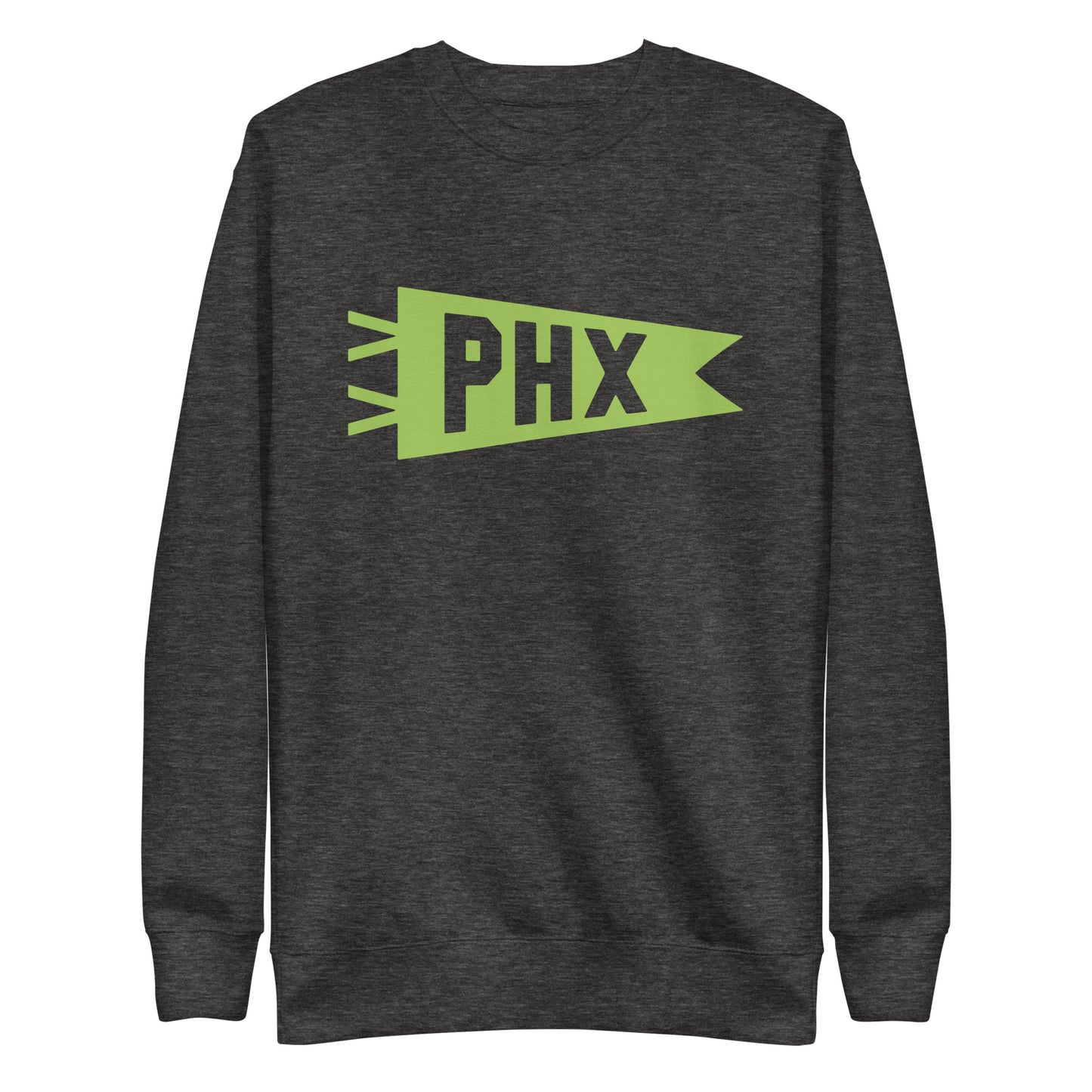 Airport Code Premium Sweatshirt - Green Graphic • PHX Phoenix • YHM Designs - Image 02