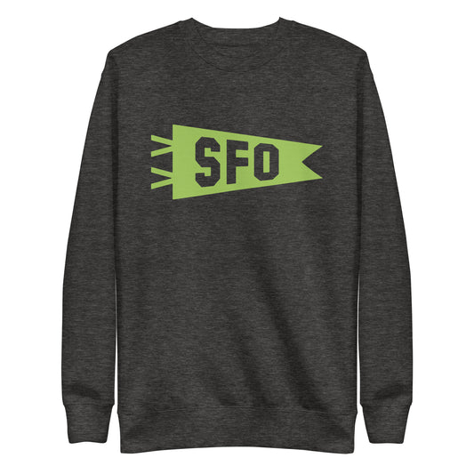 Airport Code Premium Sweatshirt - Green Graphic • SFO San Francisco • YHM Designs - Image 02